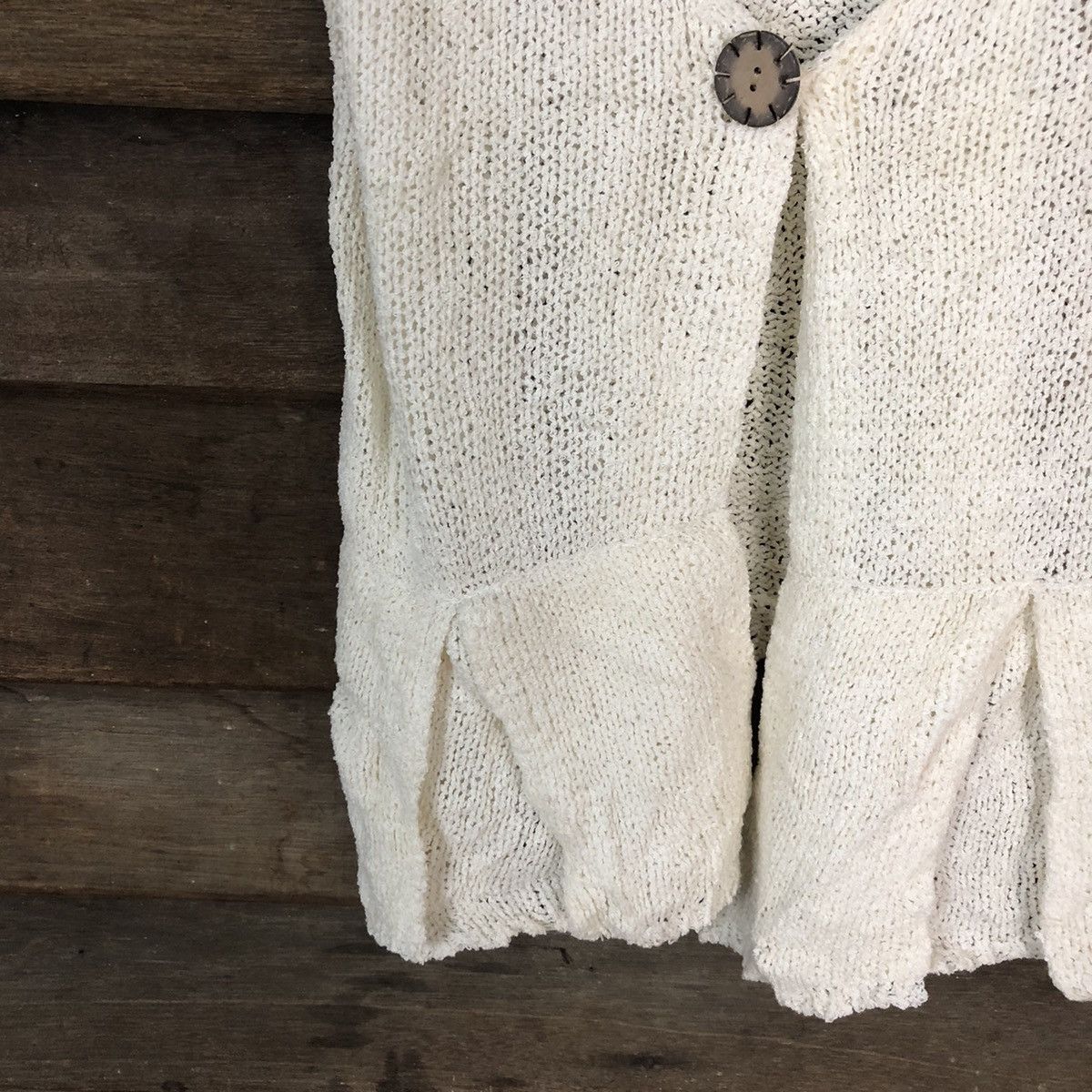 Homespun Knitwear Dresses Japan Mesh Net Crochet White Cardigan Knitwear #7132 Size S / US 4 / IT 40 - 6 Thumbnail