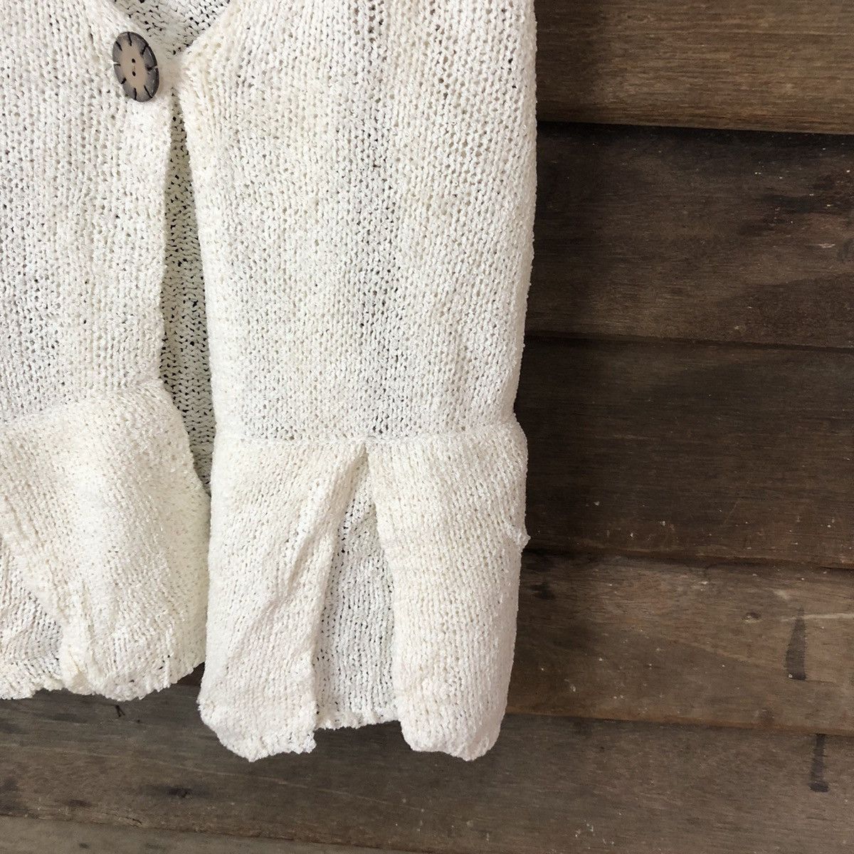 Homespun Knitwear Dresses Japan Mesh Net Crochet White Cardigan Knitwear #7132 Size S / US 4 / IT 40 - 7 Thumbnail