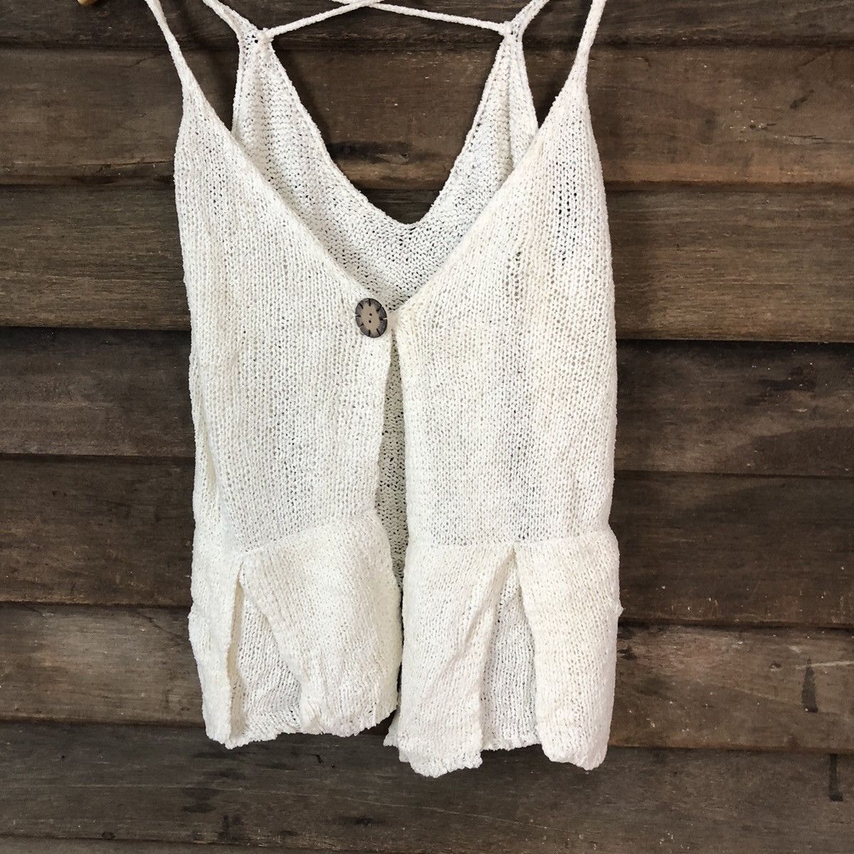 Homespun Knitwear Dresses Japan Mesh Net Crochet White Cardigan Knitwear #7132 Size S / US 4 / IT 40 - 3 Thumbnail