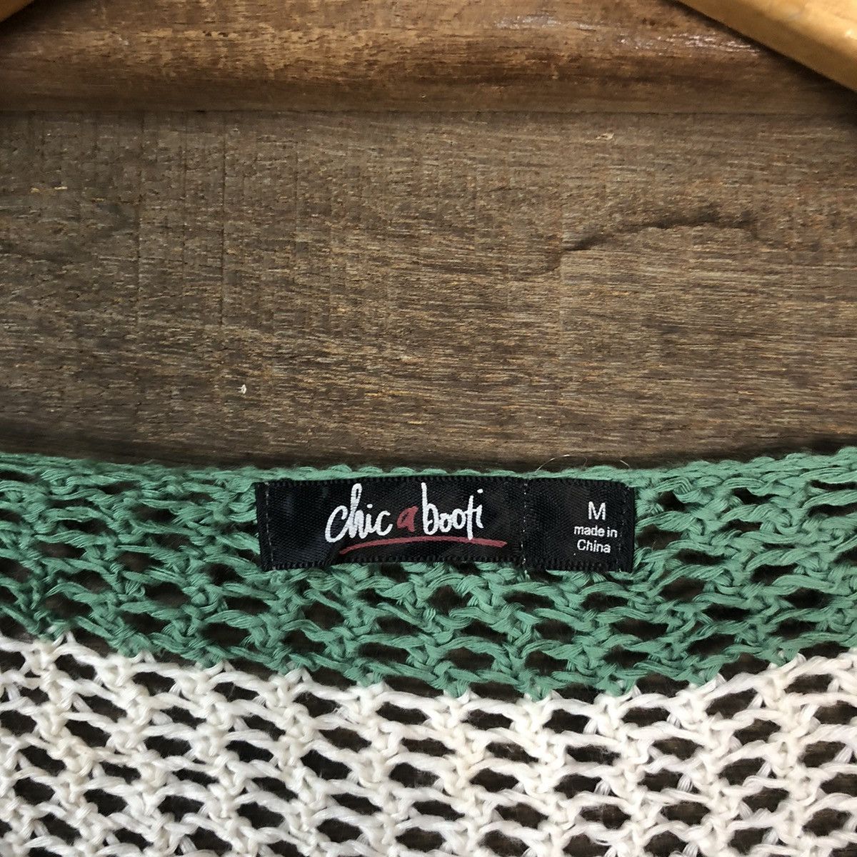 Vintage Chic& Booti MeshNet Crochet Stripe Cardigan Knitwear #7130DL Size US M / EU 48-50 / 2 - 8 Thumbnail