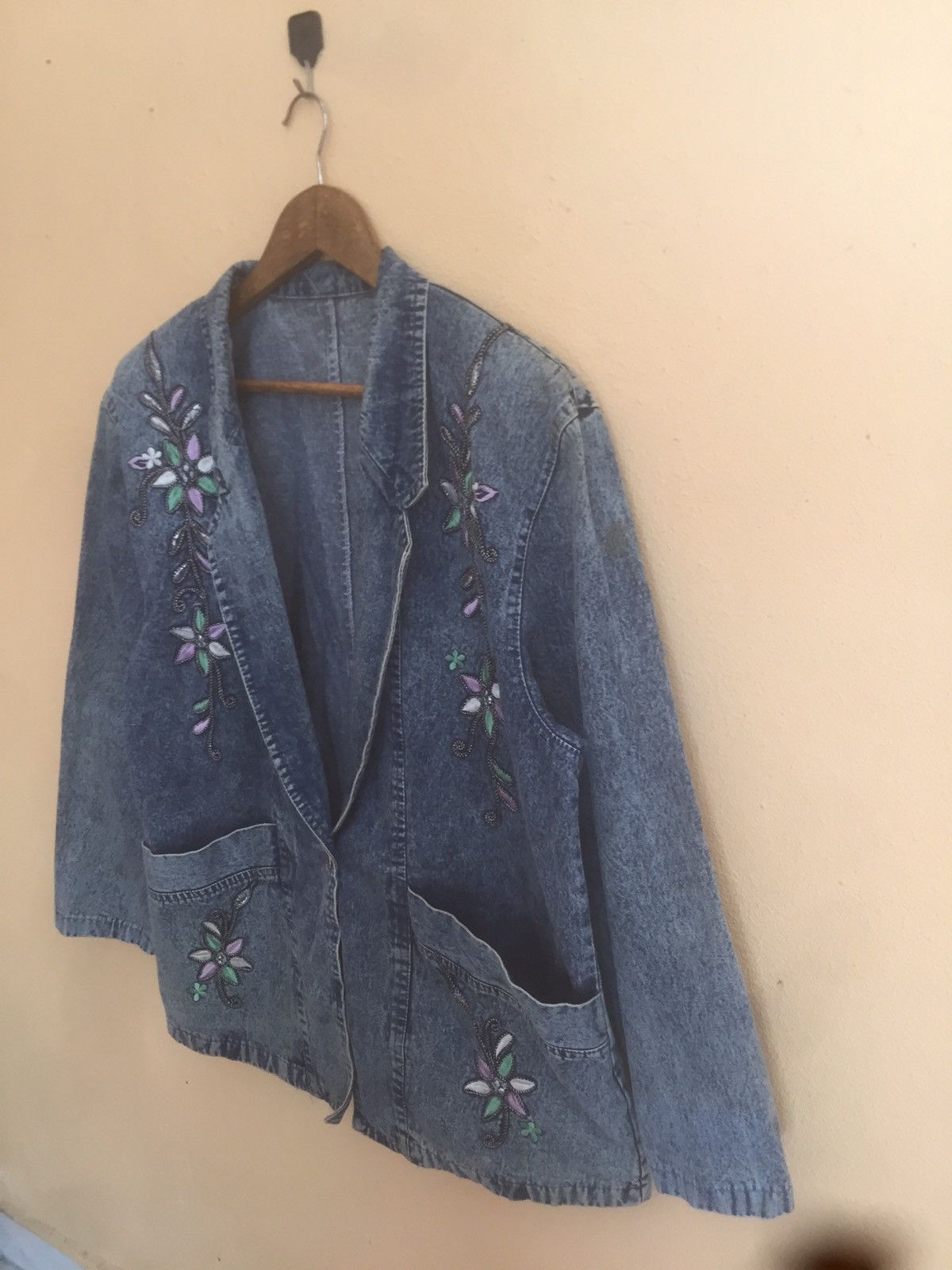 Indigo × Japanese Brand RARE DENIM COAT CARDIGAN FLORA BY JAPANESE Size US M / EU 48-50 / 2 - 3 Thumbnail