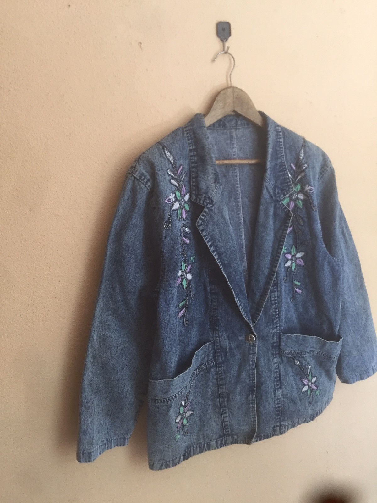 Indigo × Japanese Brand RARE DENIM COAT CARDIGAN FLORA BY JAPANESE Size US M / EU 48-50 / 2 - 2 Thumbnail