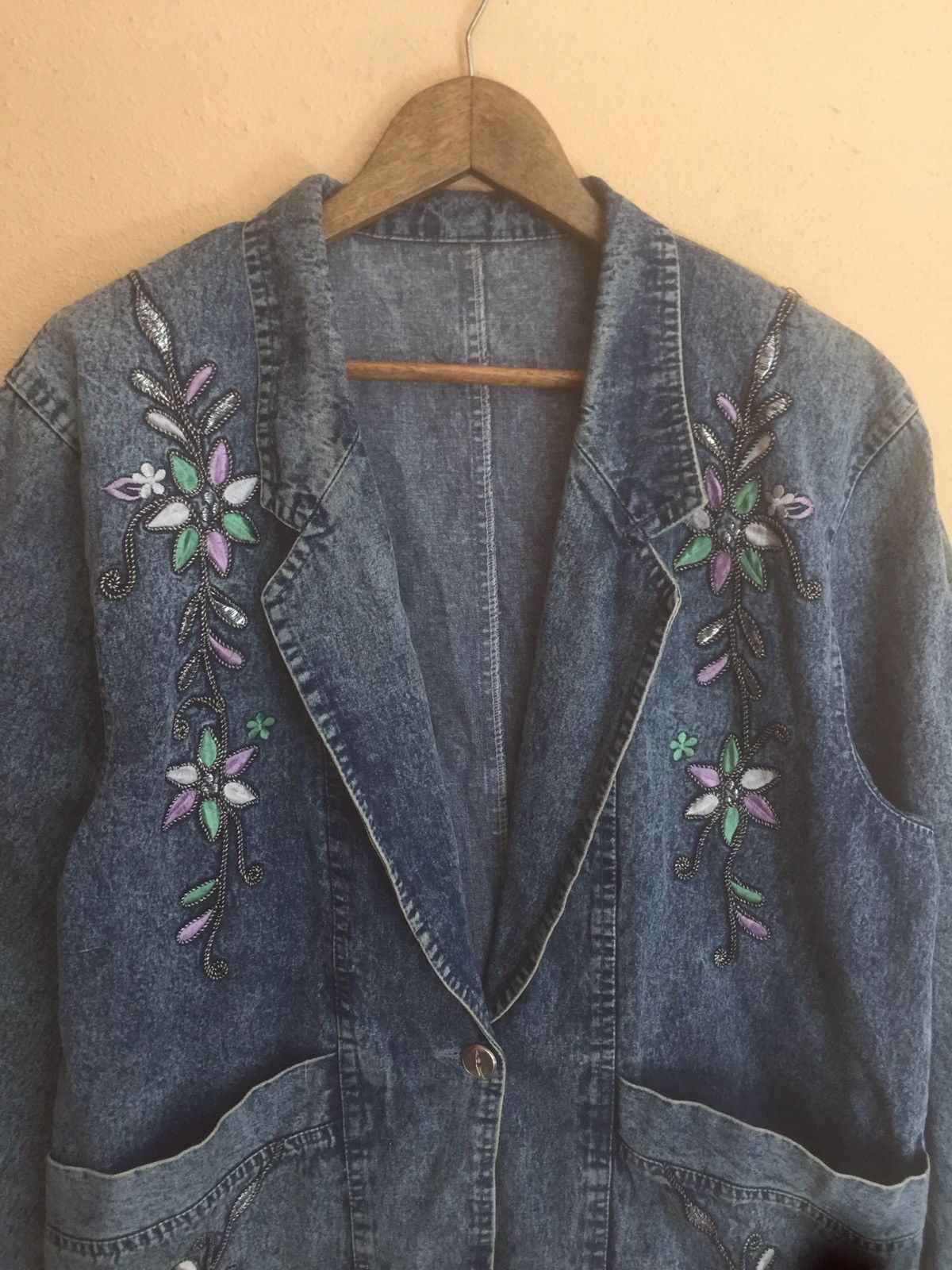 Indigo × Japanese Brand RARE DENIM COAT CARDIGAN FLORA BY JAPANESE Size US M / EU 48-50 / 2 - 6 Thumbnail