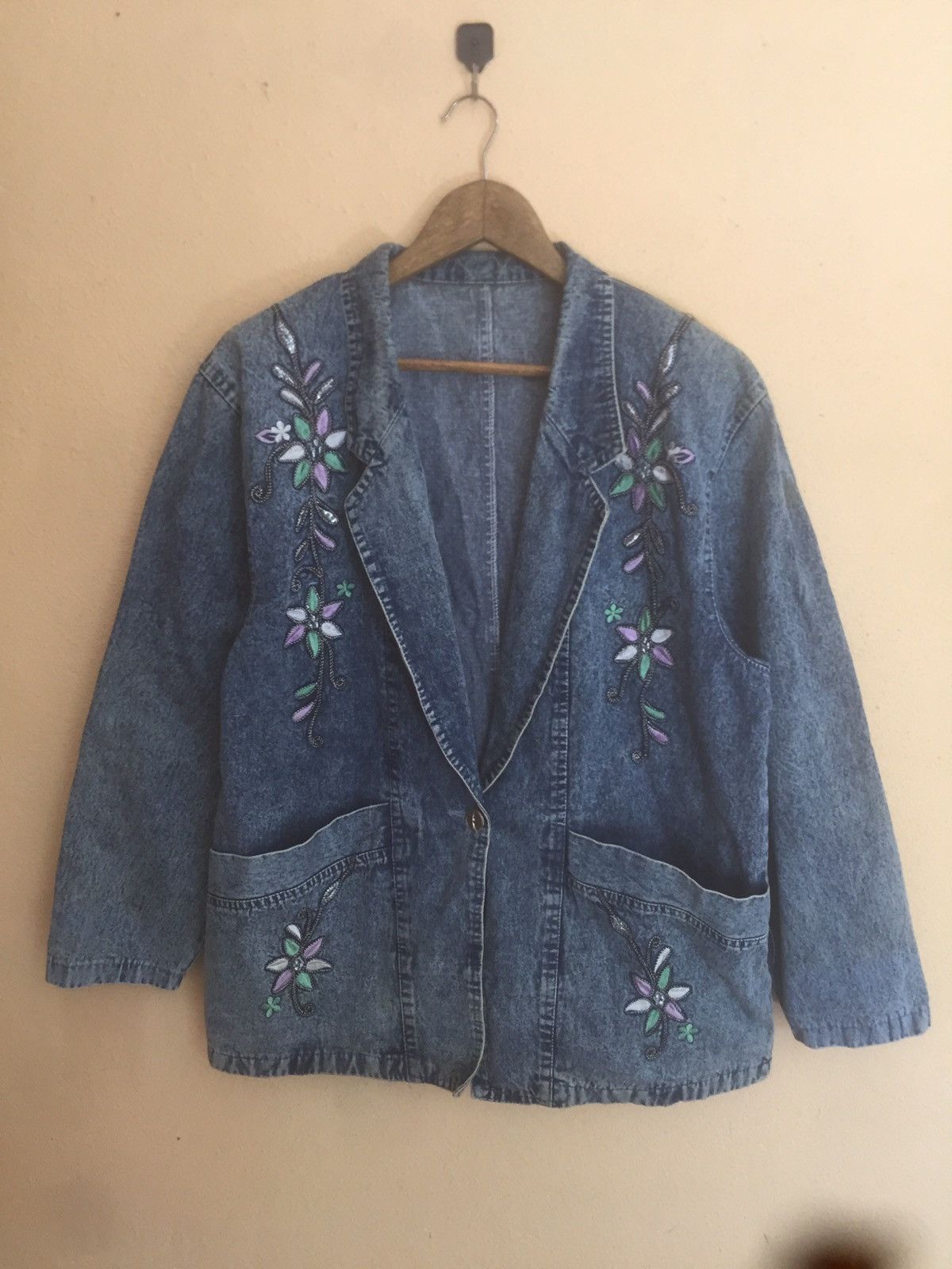 Indigo × Japanese Brand RARE DENIM COAT CARDIGAN FLORA BY JAPANESE Size US M / EU 48-50 / 2 - 1 Thumbnail