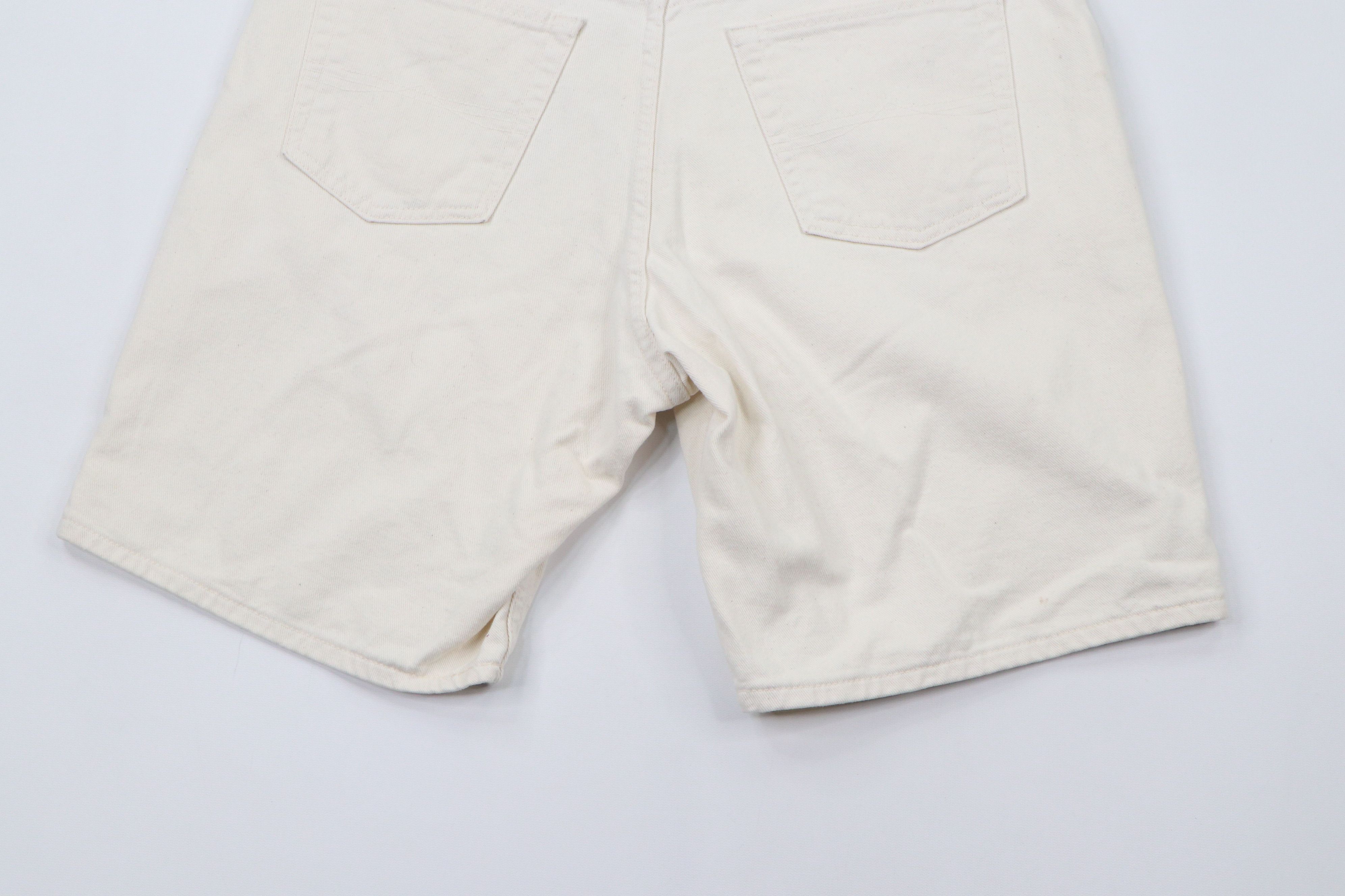 Other Vintage 90s Streetwear Baggy Denim Jean Shorts Cream Cotton Size US 38 / EU 54 - 9 Thumbnail