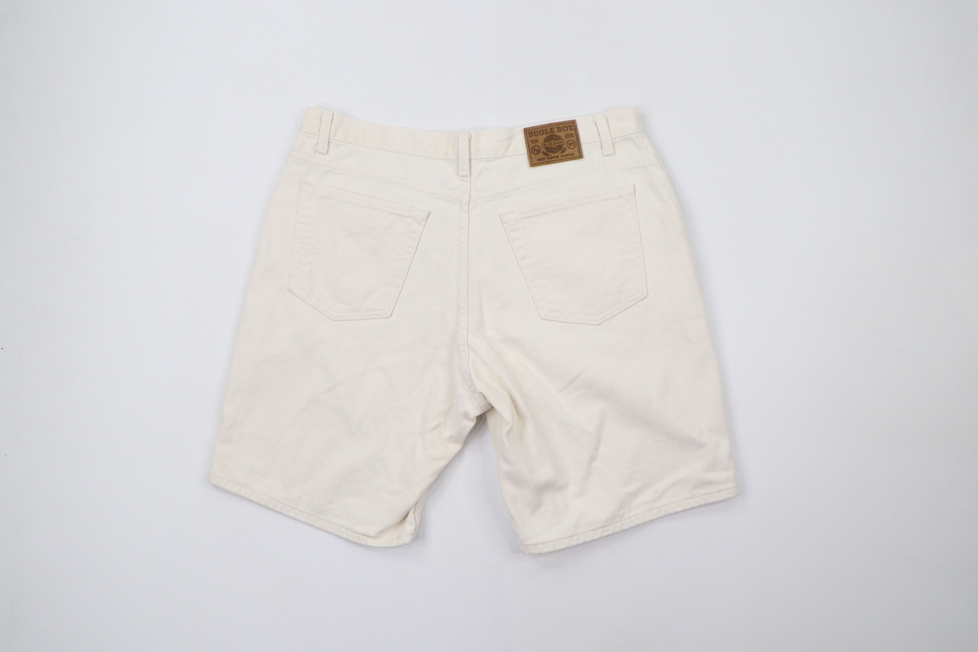 Other Vintage 90s Streetwear Baggy Denim Jean Shorts Cream Cotton Size US 38 / EU 54 - 7 Thumbnail