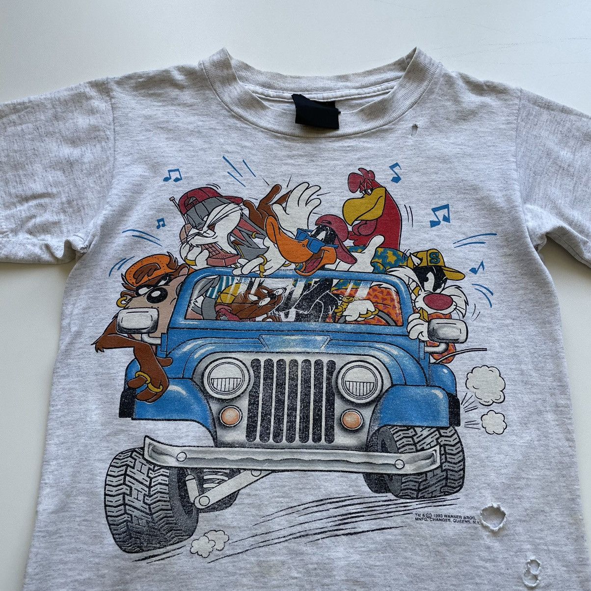 Vintage Vintage 90s Double Sided Looney Tunes Cartoon T Shirt rare Size US XXS / EU 40 - 2 Thumbnail