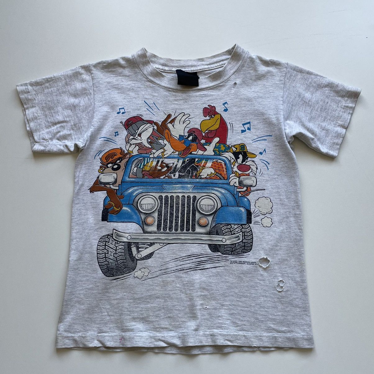 Vintage Vintage 90s Double Sided Looney Tunes Cartoon T Shirt rare Size US XXS / EU 40 - 1 Thumbnail