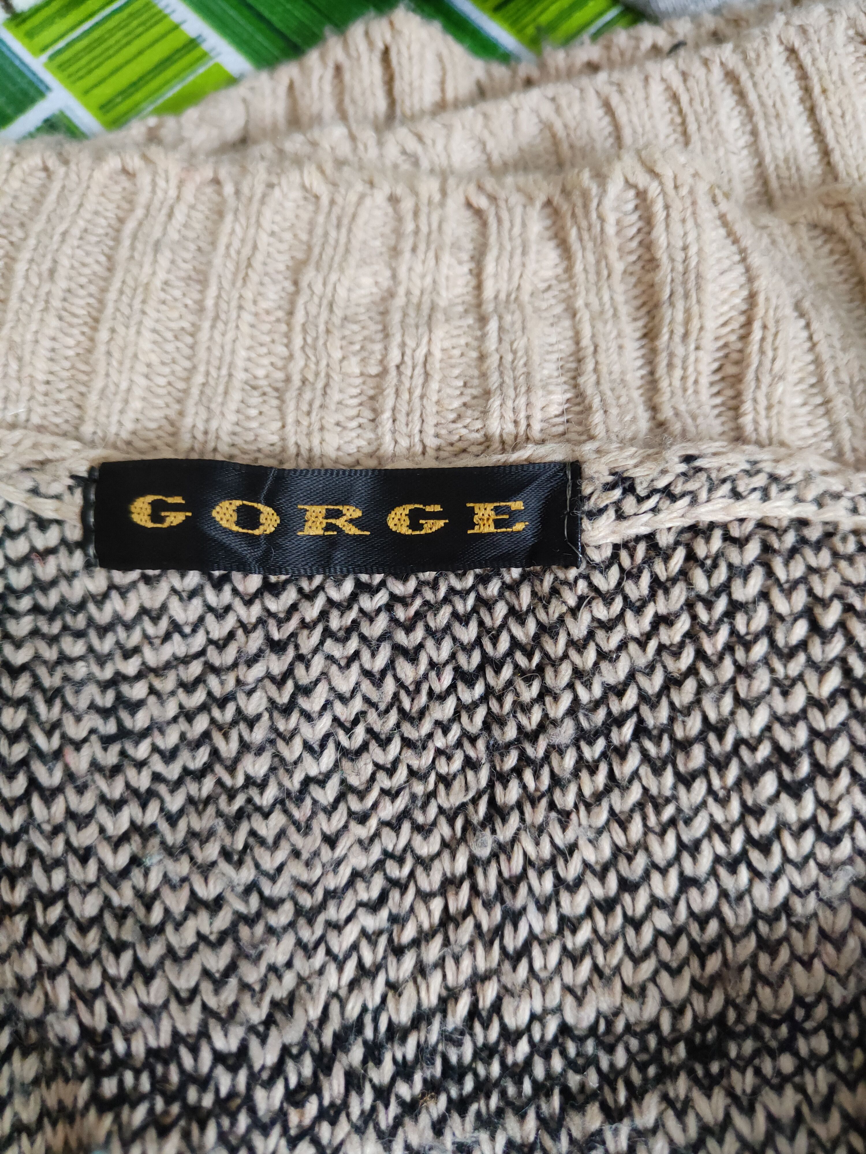 Homespun Knitwear × Japanese Brand Gorge Brown stripe checkered Knitwear Cardigan #209B Size US M / EU 48-50 / 2 - 11 Thumbnail