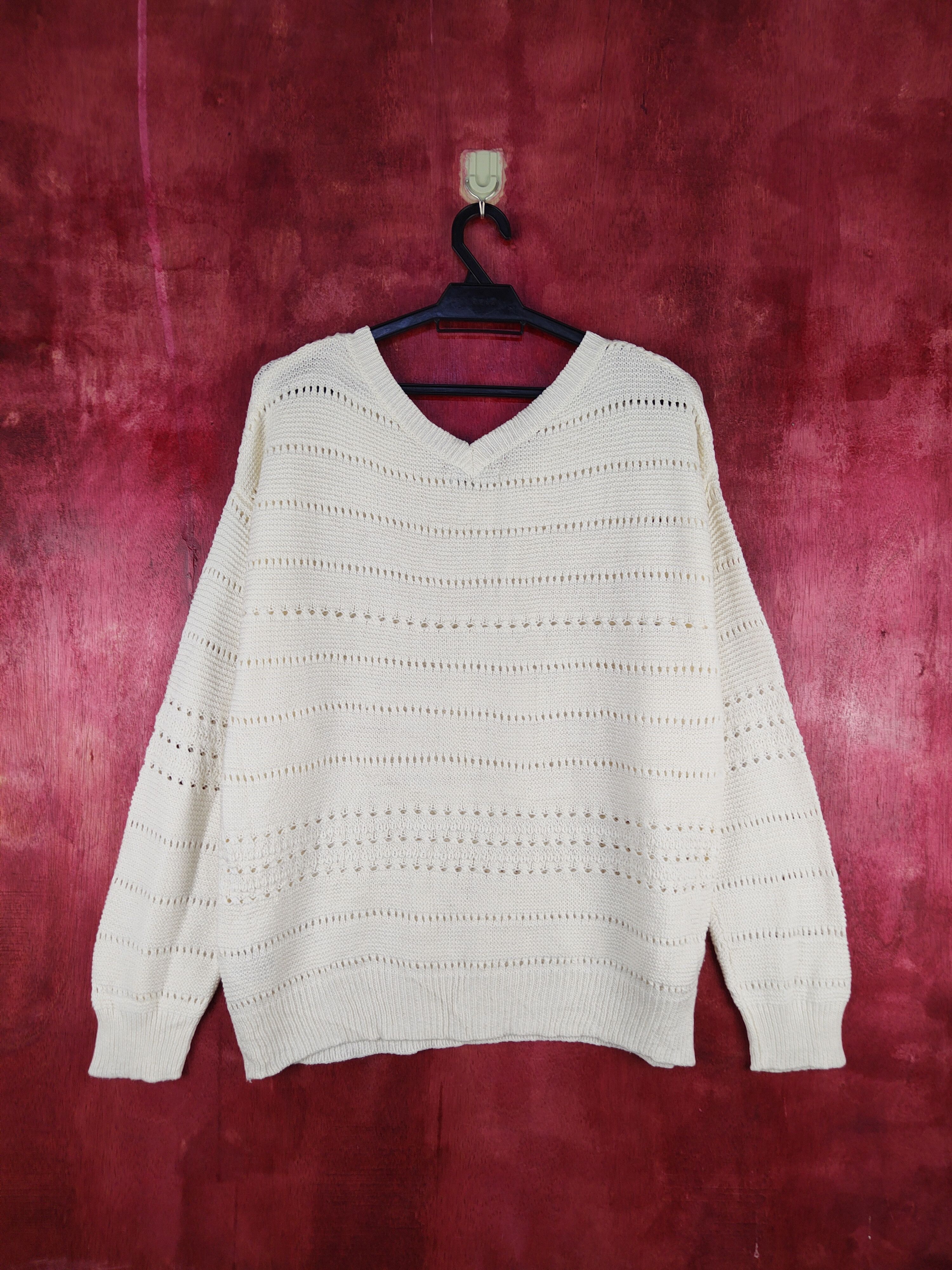 Global Work × Homespun Knitwear × Japanese Brand Global Work Ivory Knitwear Sweatshirt #204B Size L / US 10 / IT 46 - 6 Thumbnail