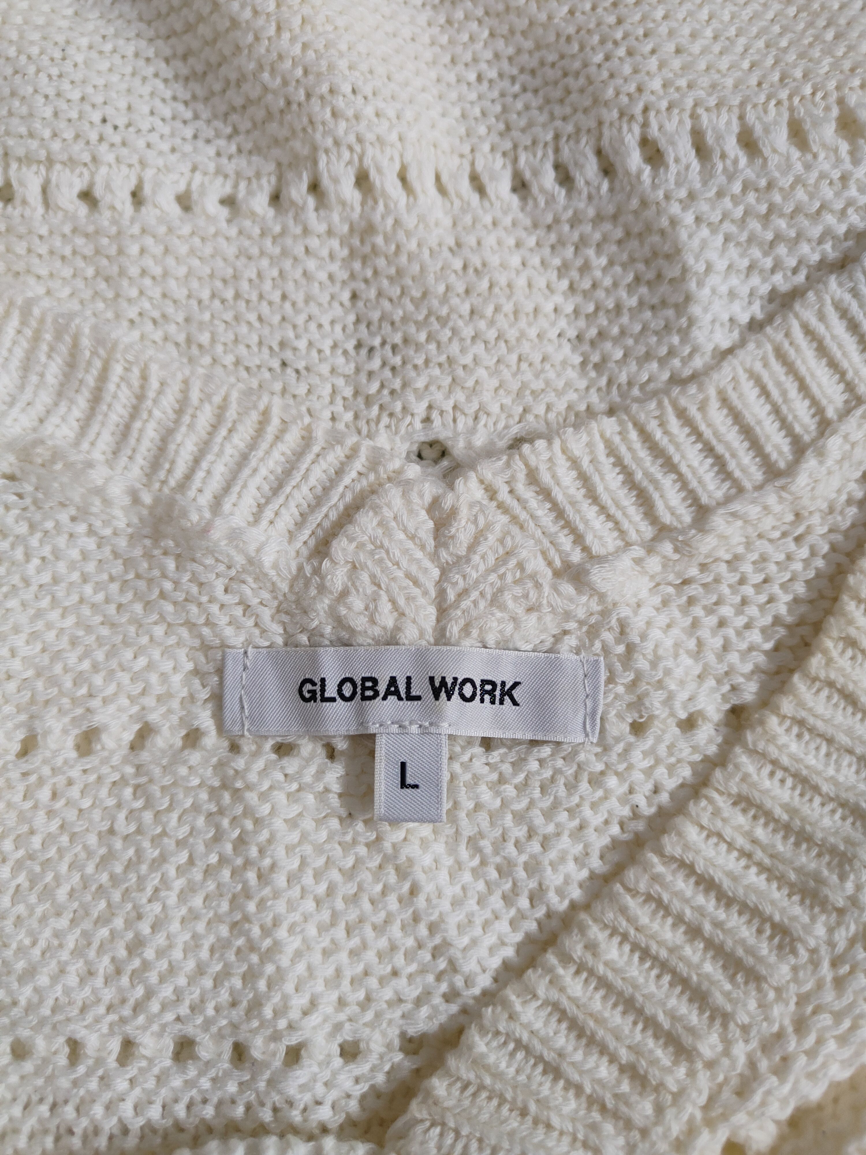 Global Work × Homespun Knitwear × Japanese Brand Global Work Ivory Knitwear Sweatshirt #204B Size L / US 10 / IT 46 - 10 Thumbnail