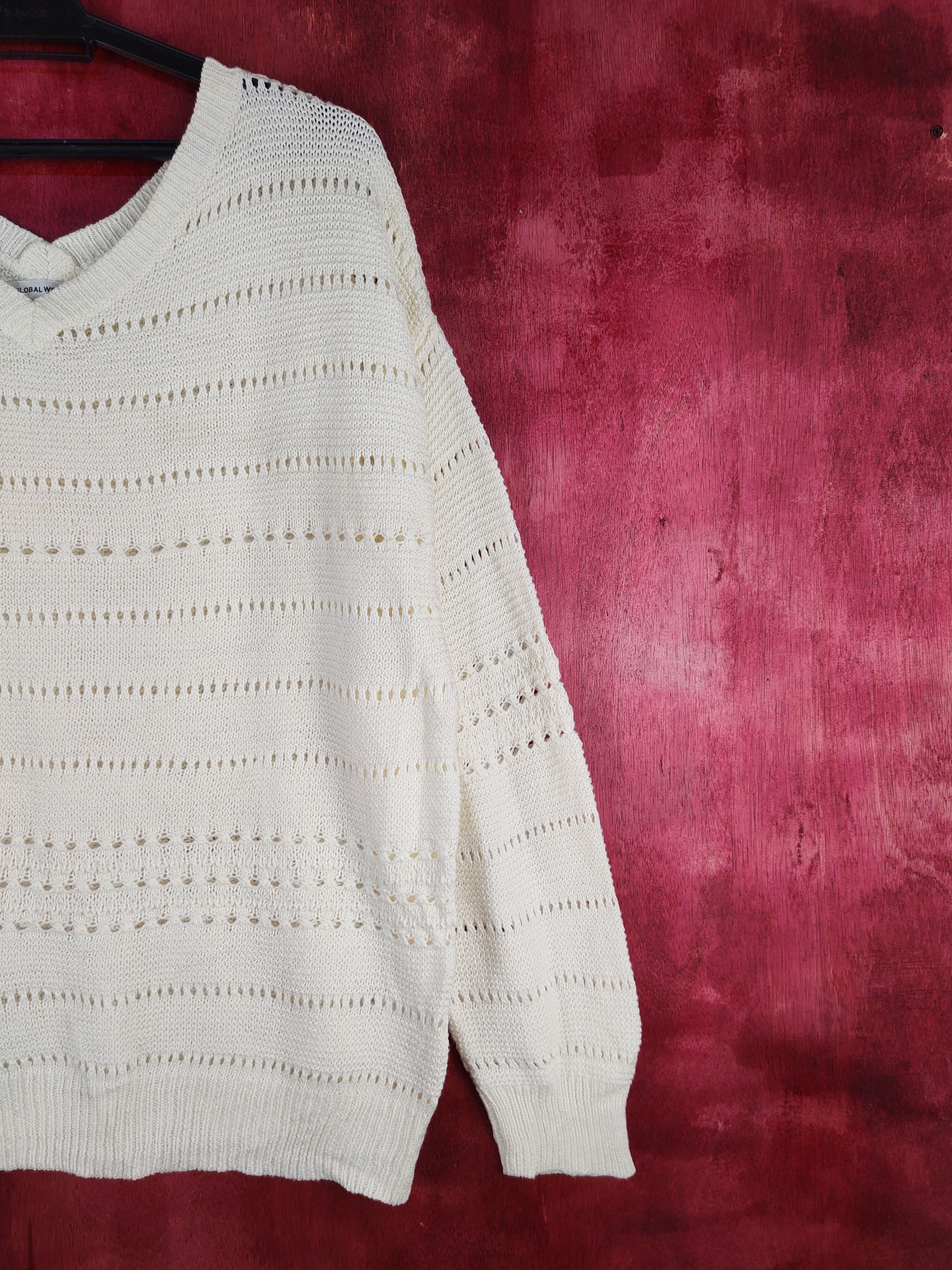 Global Work × Homespun Knitwear × Japanese Brand Global Work Ivory Knitwear Sweatshirt #204B Size L / US 10 / IT 46 - 4 Thumbnail