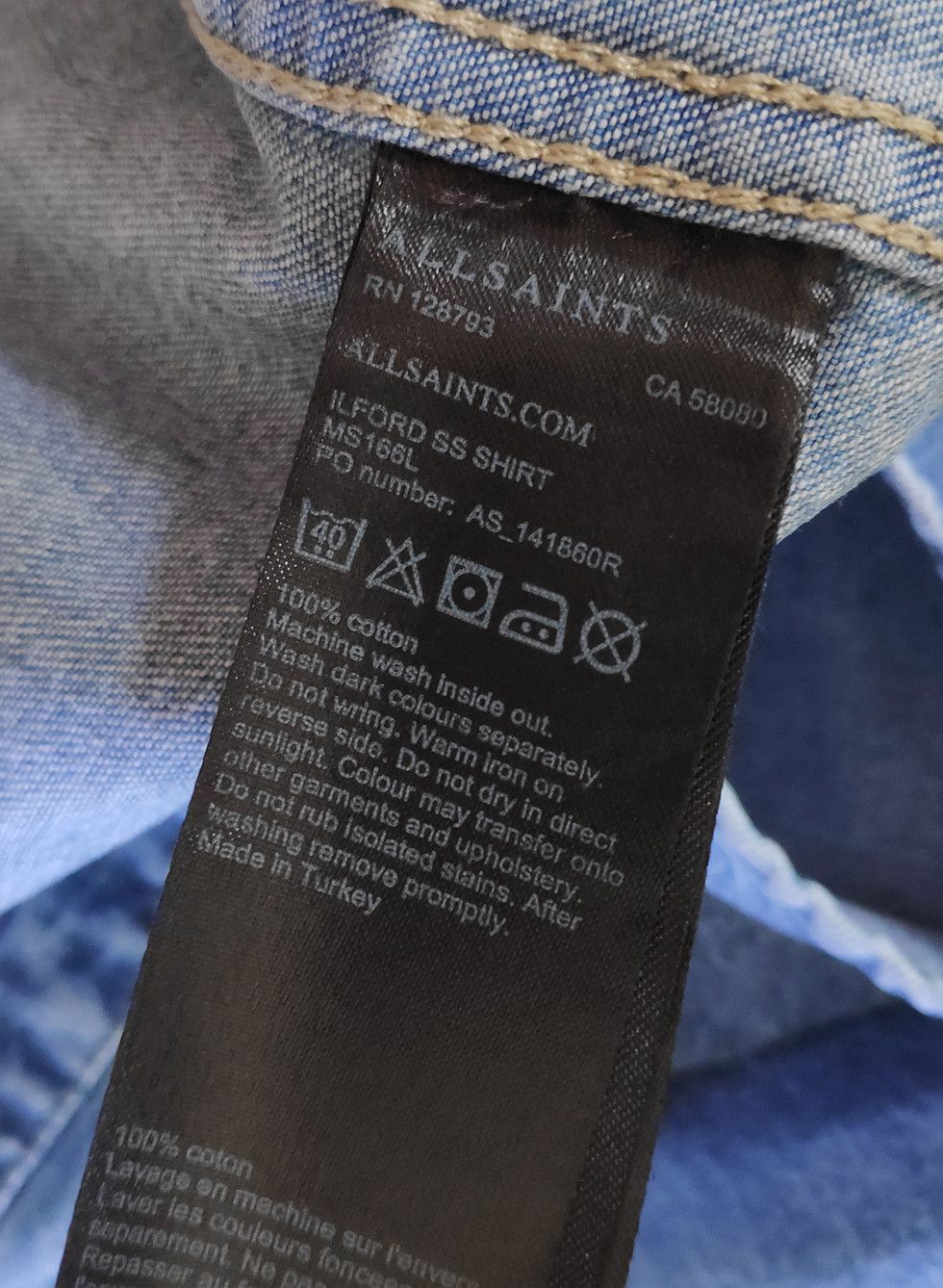 Allsaints AllSaints ilford denim short sleeve shirt Size US S / EU 44-46 / 1 - 7 Thumbnail