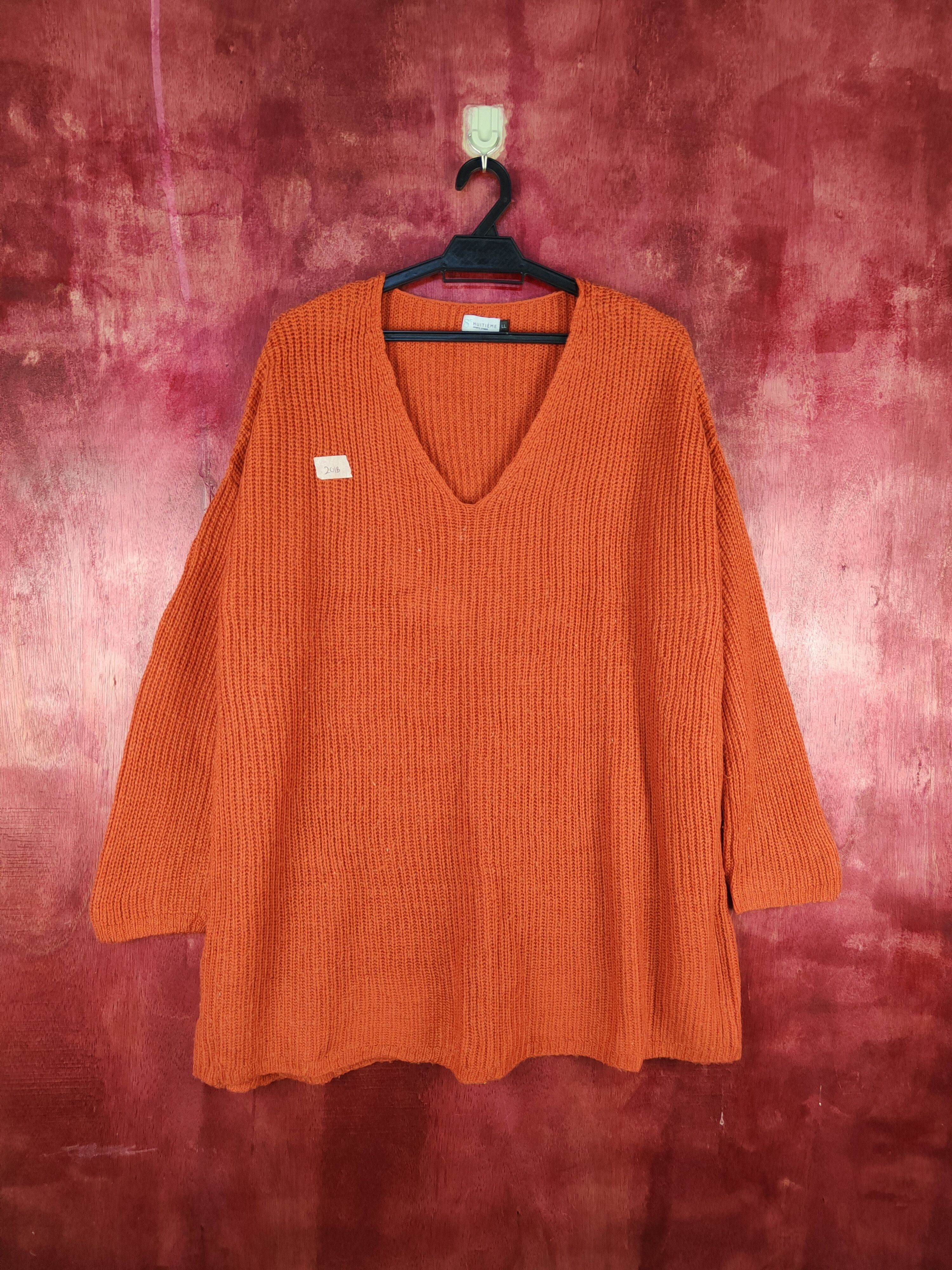 image of Homespun Knitwear Huitiéme Orange Knitwear Japan 201B, Men's (Size XL)