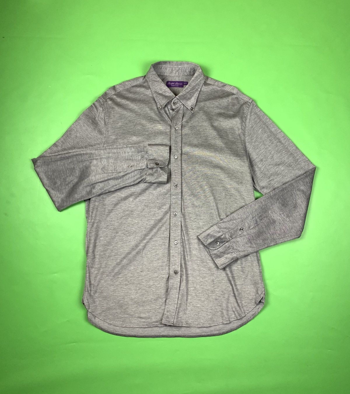 image of Ralph Lauren Purple Label Ralph Laurent Purple Label Grey Cotton Casual Shirt, Men's (Size XL)