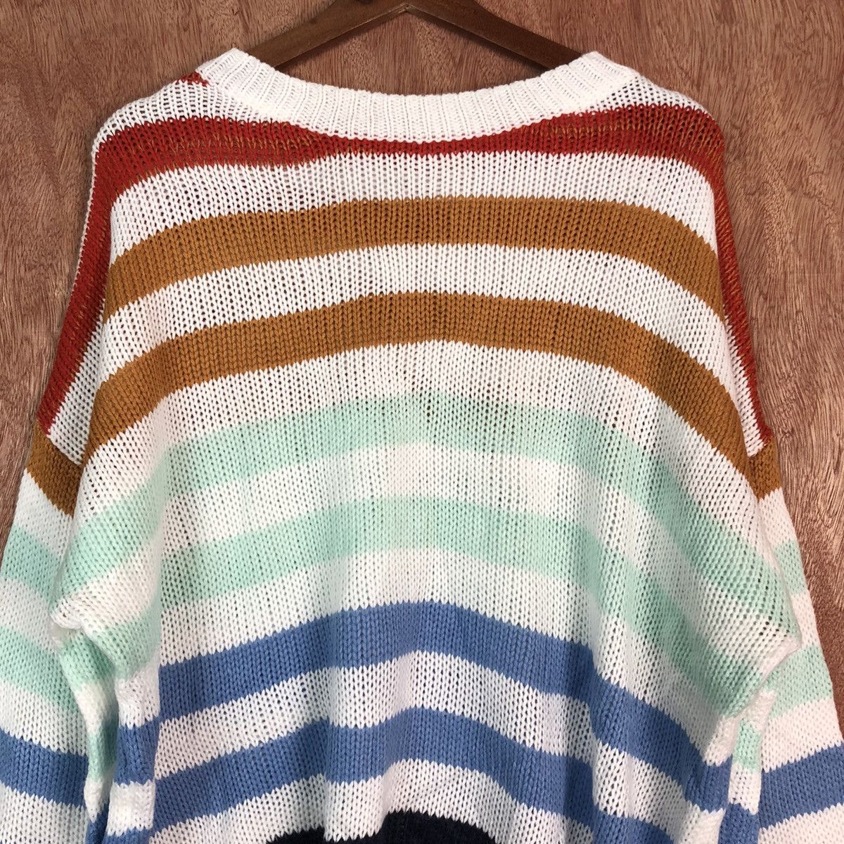 Japanese Brand DL Japan stripe rainbow Shag Shaggy Knitwear #6084 Size US XL / EU 56 / 4 - 8 Thumbnail