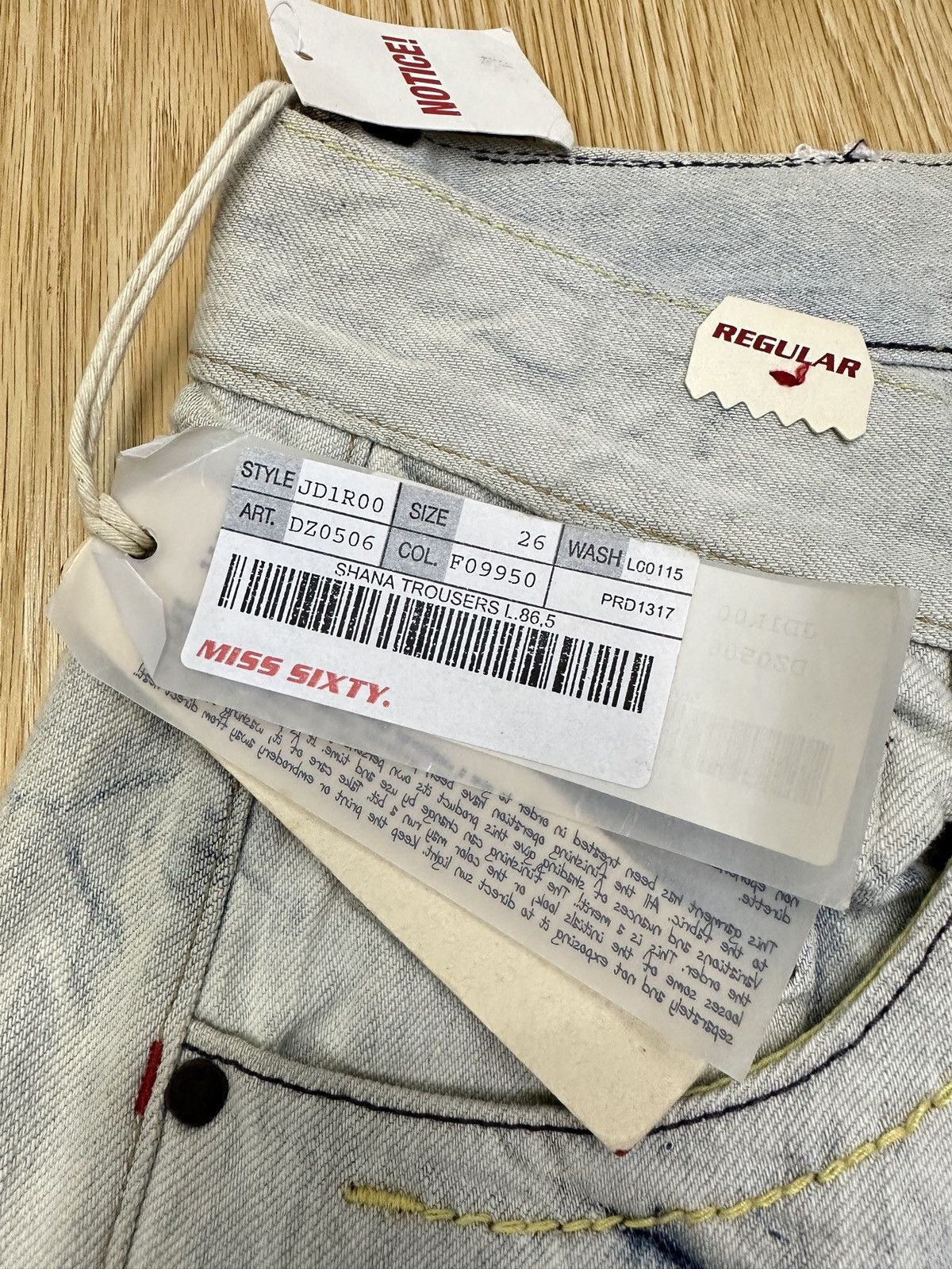 If Six Was Nine × Miss Sixty New Miss Sixty Shana Trouser Regular Denim JJ110 Size 29" - 9 Thumbnail