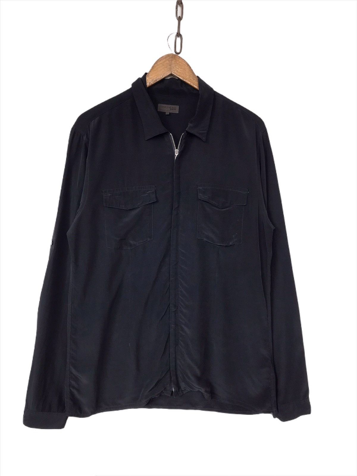 Yohji Yamamoto 💥Vintage Rayon Comme Ca Du Mode Zipper Shirt Size US L / EU 52-54 / 3 - 1 Thumbnail