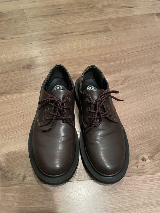 Undercover GU x UNDERCOVER Round Toe Leather Shoes Brown 26cm 