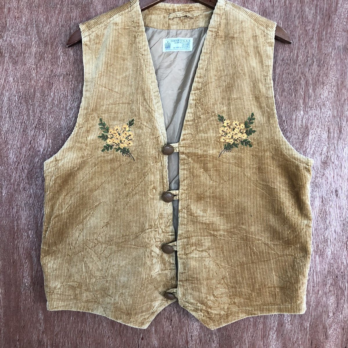 Japanese Brand DL Dodgest Brown Conduroy art cardigan Vests #H404 Size S / US 4 / IT 40 - 6 Thumbnail