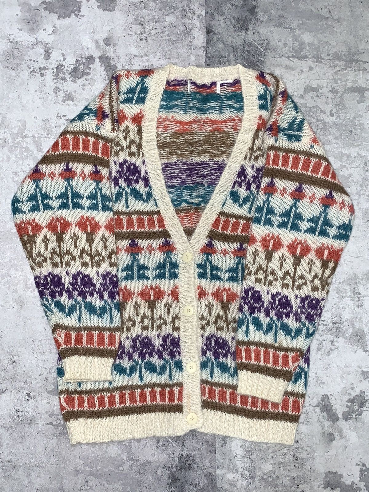 Japanese Brand RARE vintage mohair blend cardigan sweater Size US M / EU 48-50 / 2 - 1 Thumbnail
