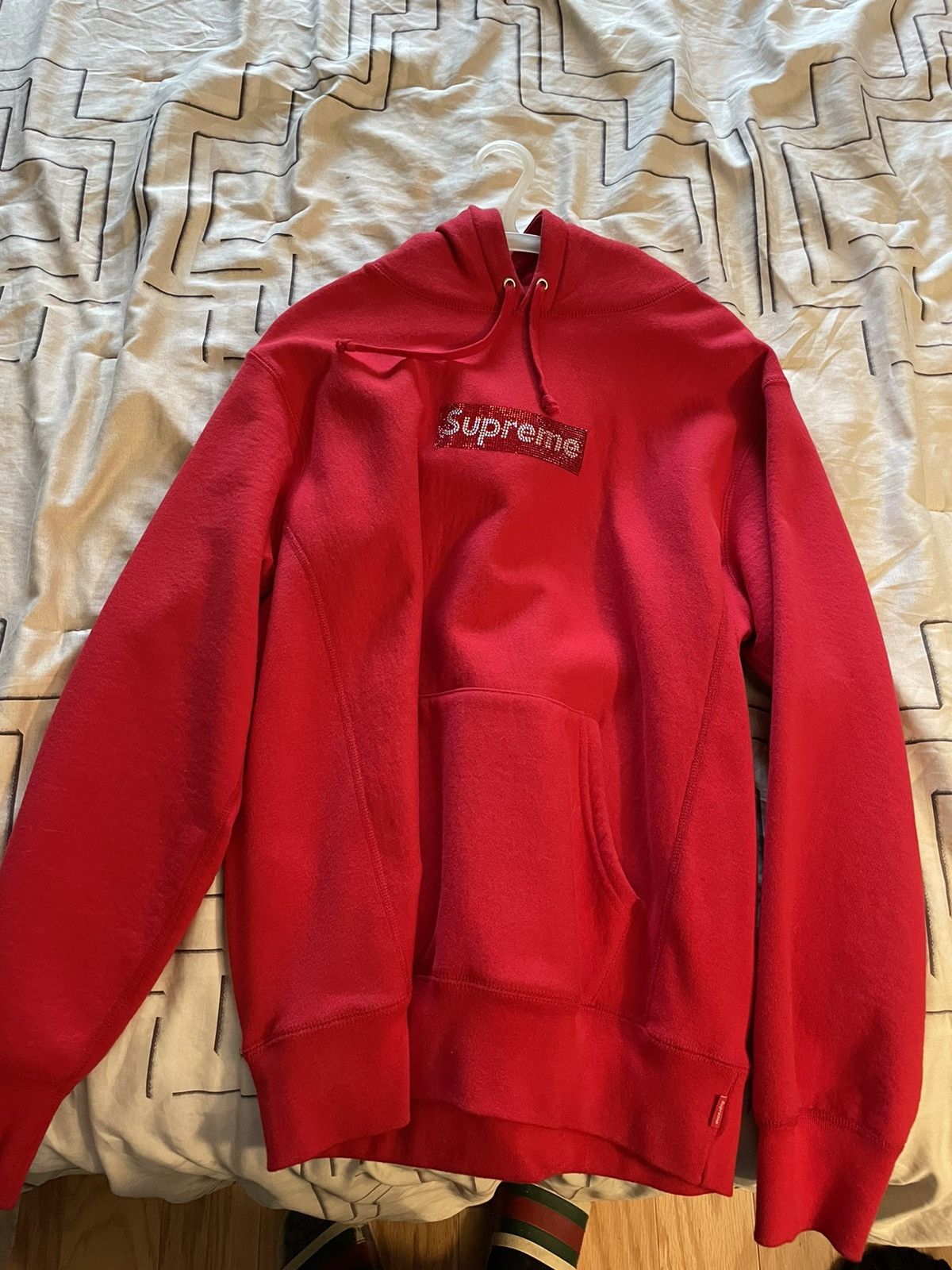 wholesale discounts prices SUPREME SWAROVSKI BOX LOGO HOODIE