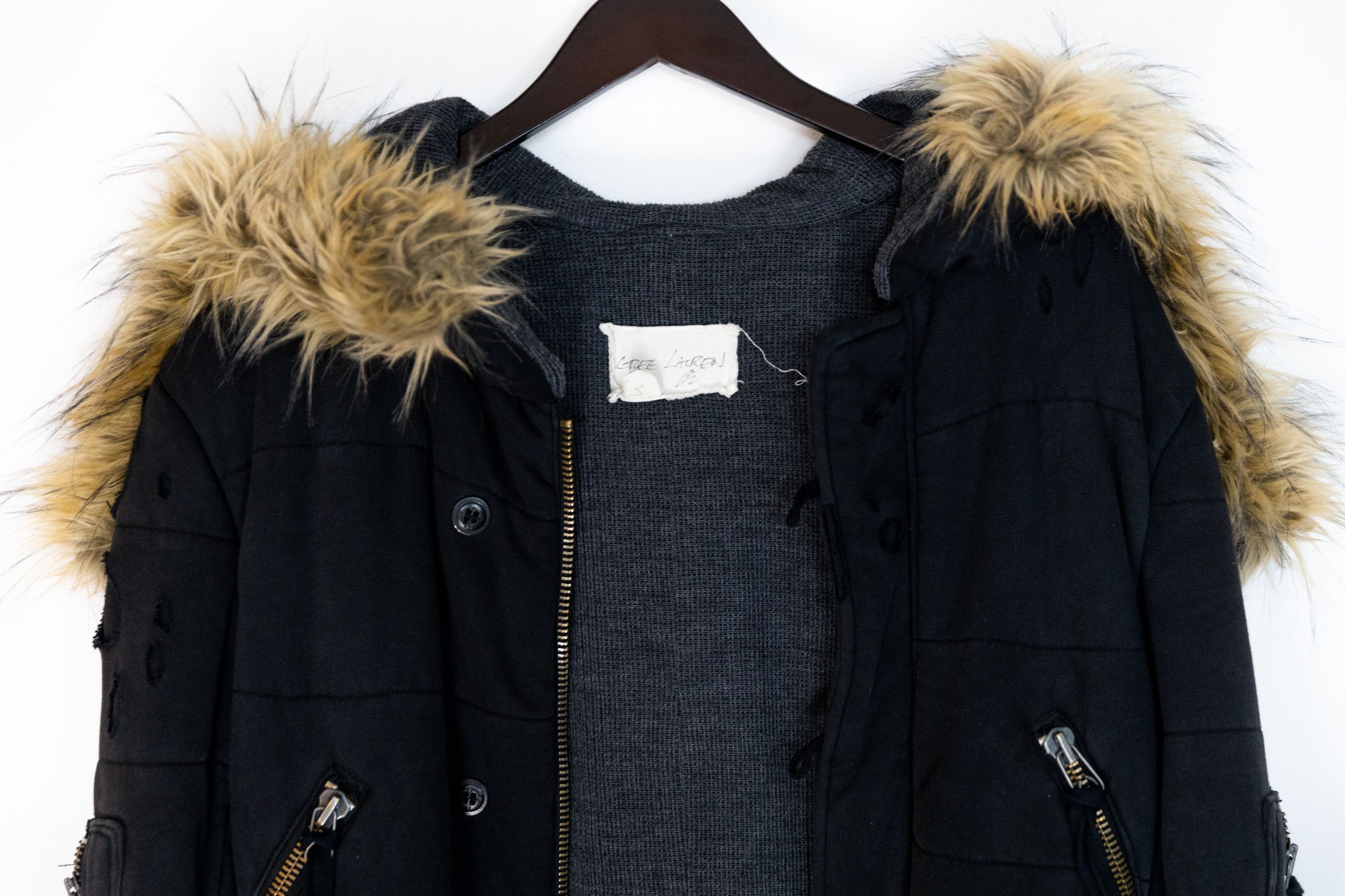 Greg Lauren Black fleece puffy parka Size US M / EU 48-50 / 2 - 18 Thumbnail