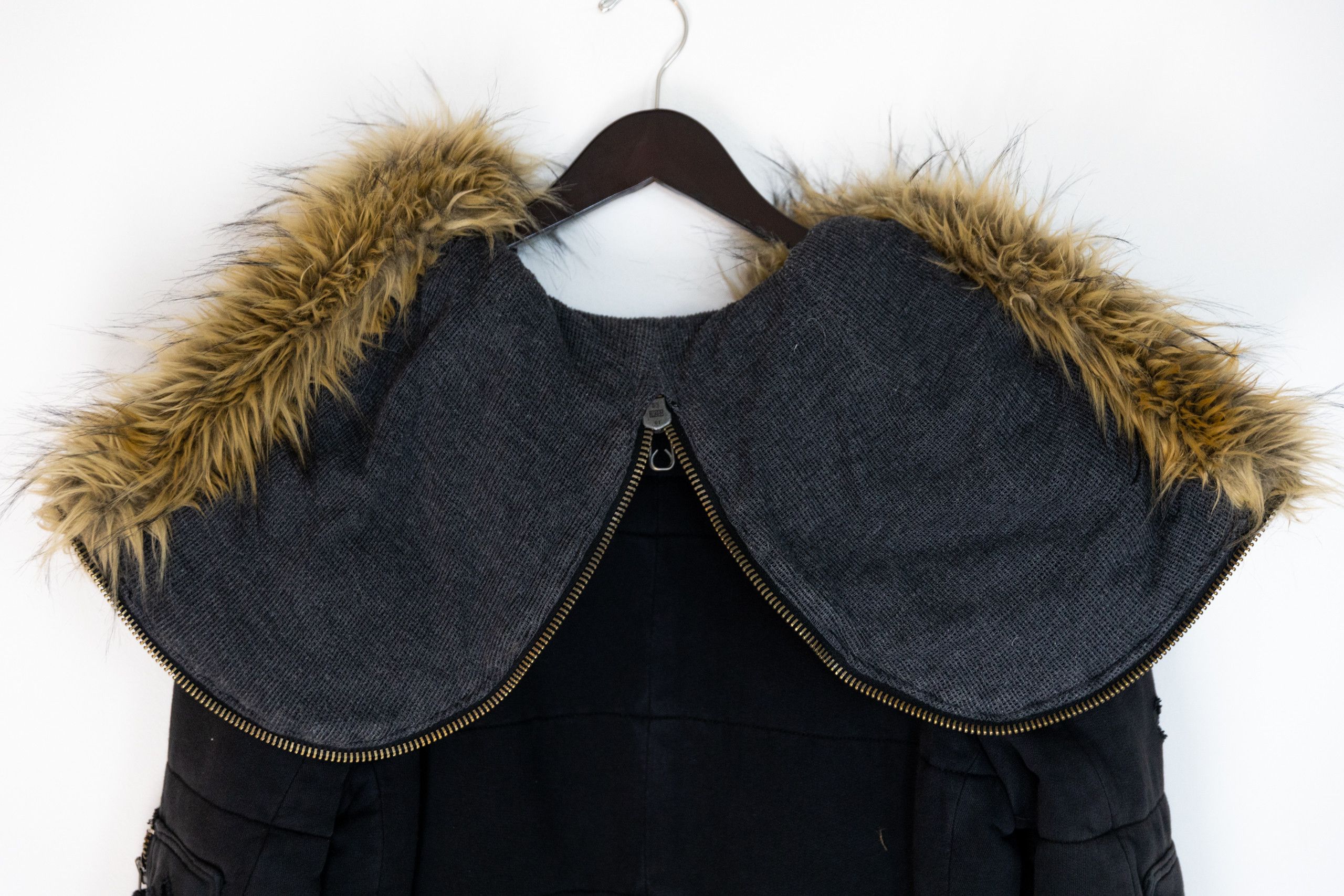 Greg Lauren Black fleece puffy parka Size US M / EU 48-50 / 2 - 16 Thumbnail