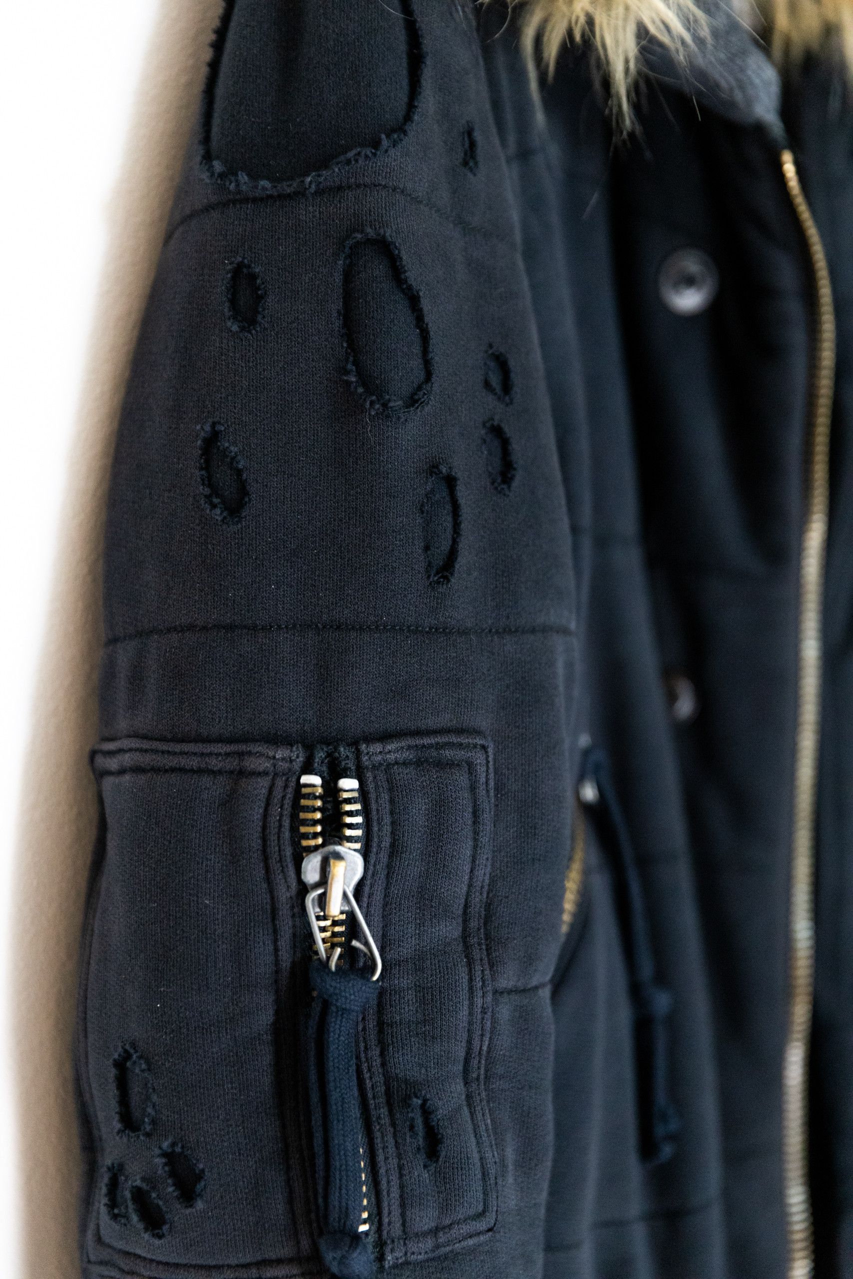 Greg Lauren Black fleece puffy parka Size US M / EU 48-50 / 2 - 4 Thumbnail