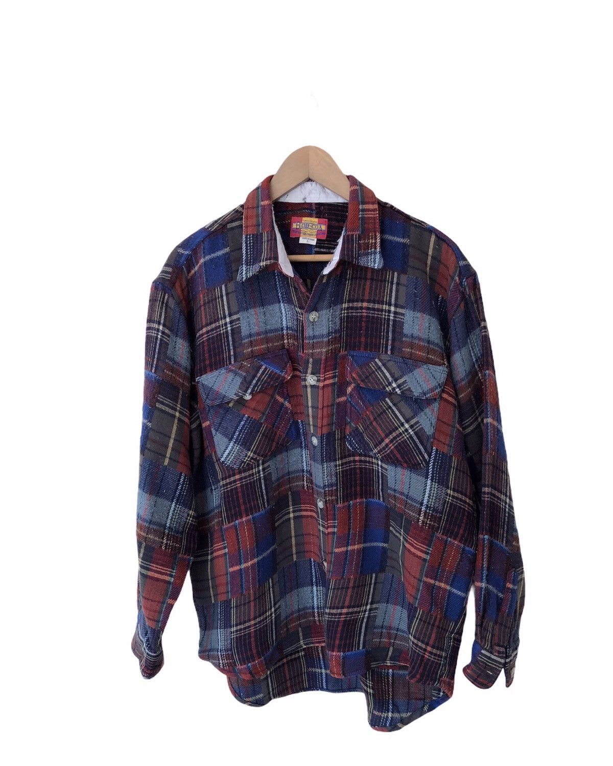 Flannel 🔥VINTAGE BOB-COX PATCHWORK FLANNEL JACKET Size US L / EU 52-54 / 3 - 3 Thumbnail