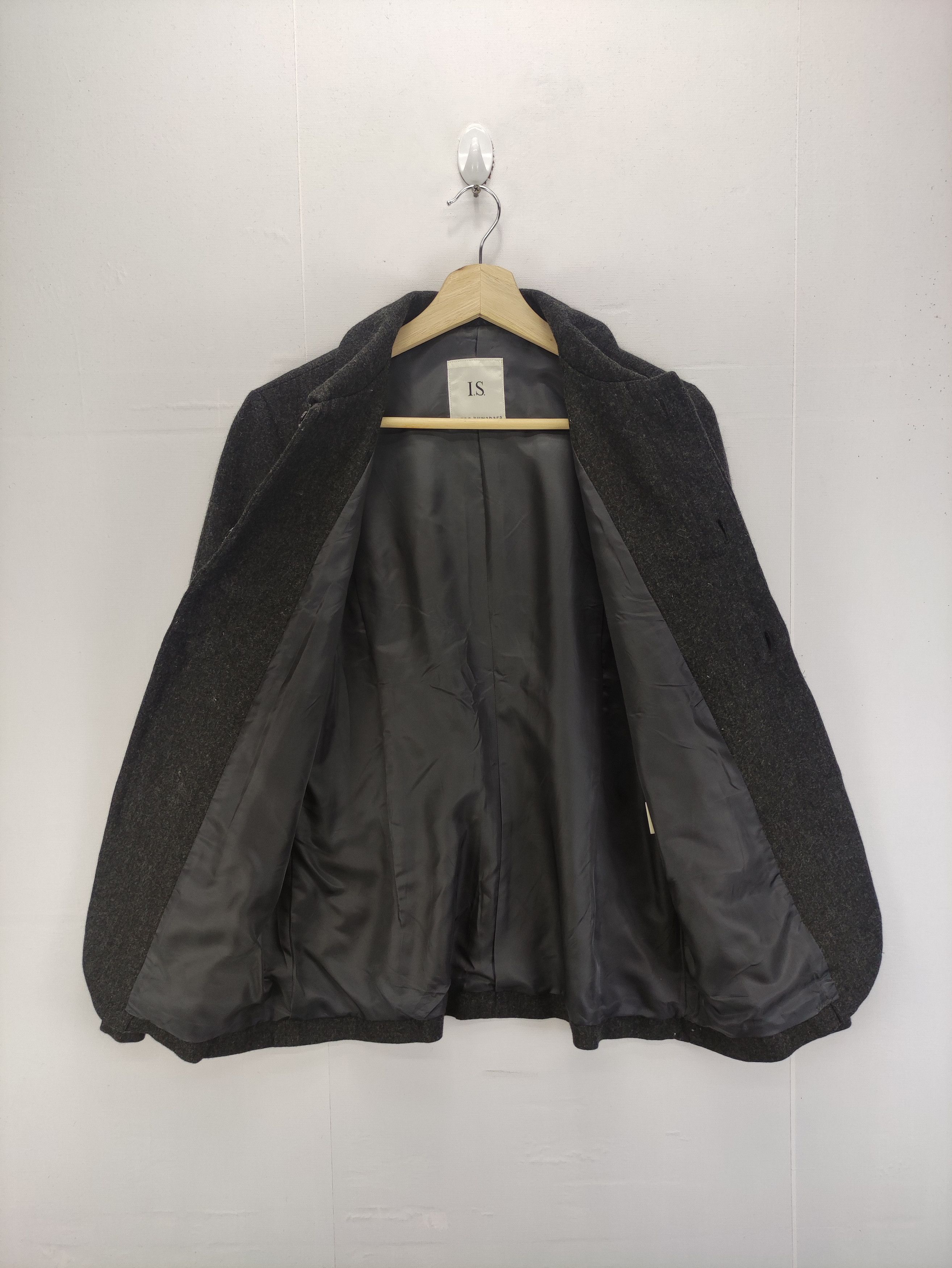 Japanese Brand Vintage I.S. Sunao Kuwahara Wool Coat Jacket Size S / US 4 / IT 40 - 3 Thumbnail