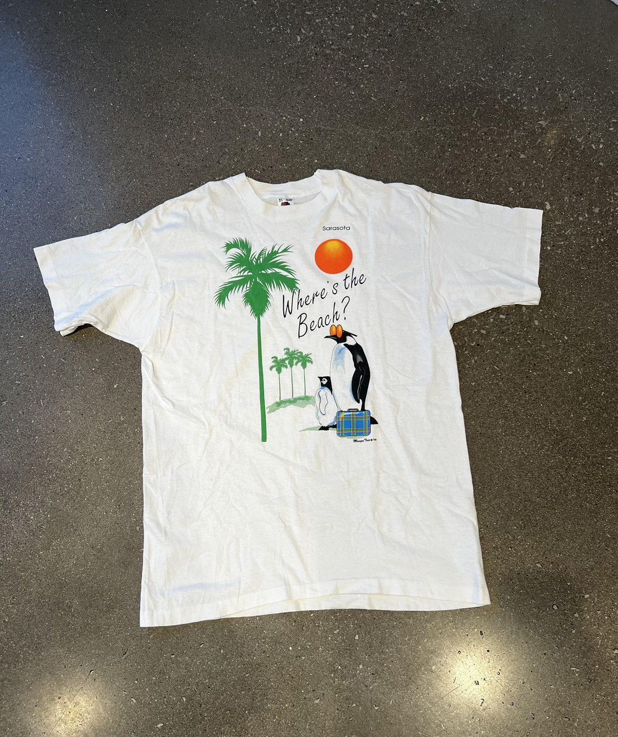 Fruit Of The Loom × Japanese Brand × Vintage Vintage Sarasota 90’s single stitch tee Size US XL / EU 56 / 4 - 1 Thumbnail
