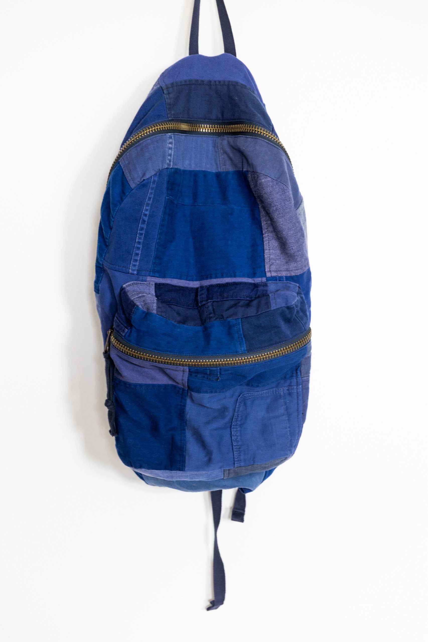 image of Greg Lauren Blue Scrapwork Backpack, Men's