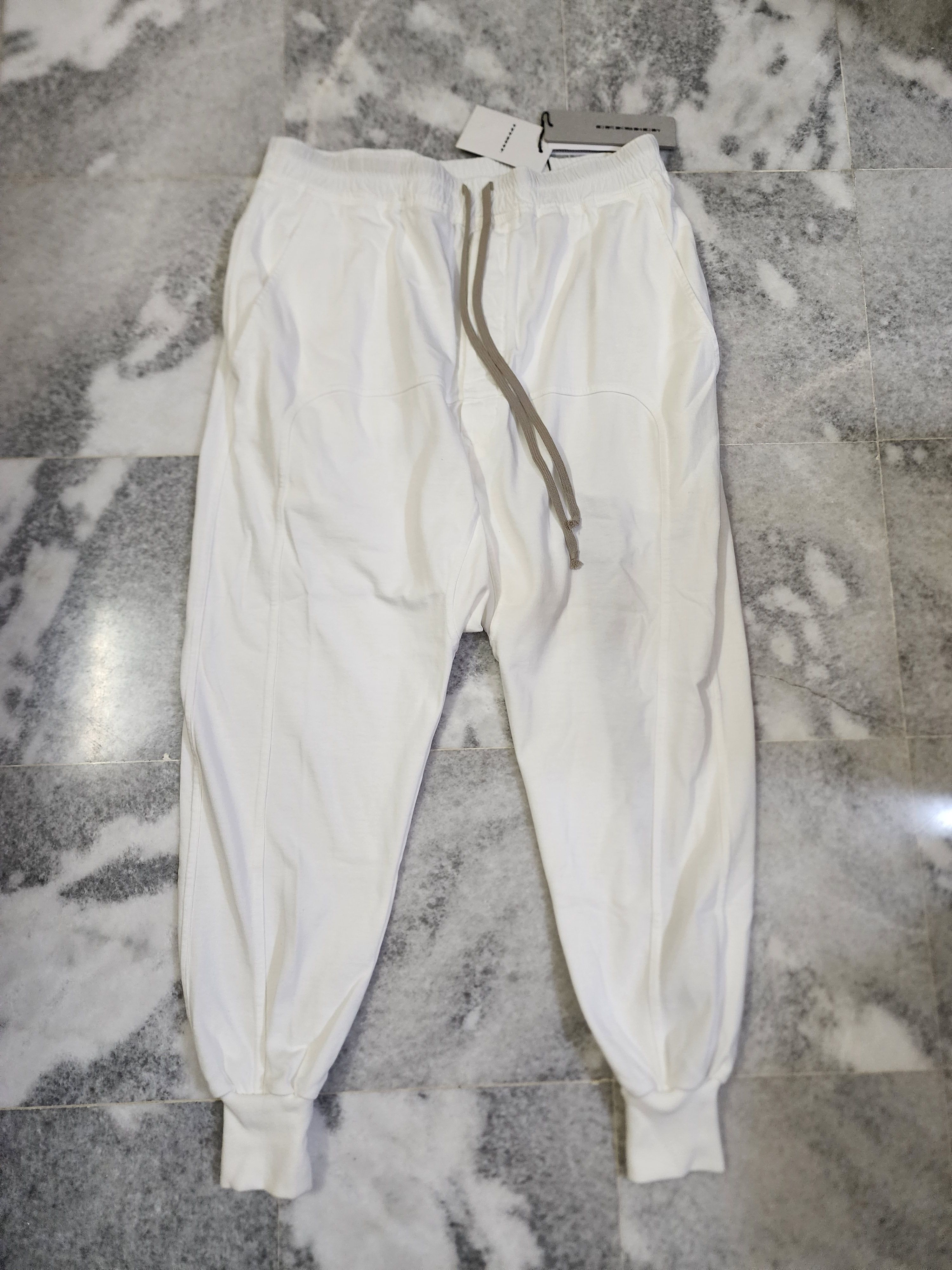 image of Rick Owens Drkshdw Prisoner Drawstring Pants in Milk, Men's (Size 34)
