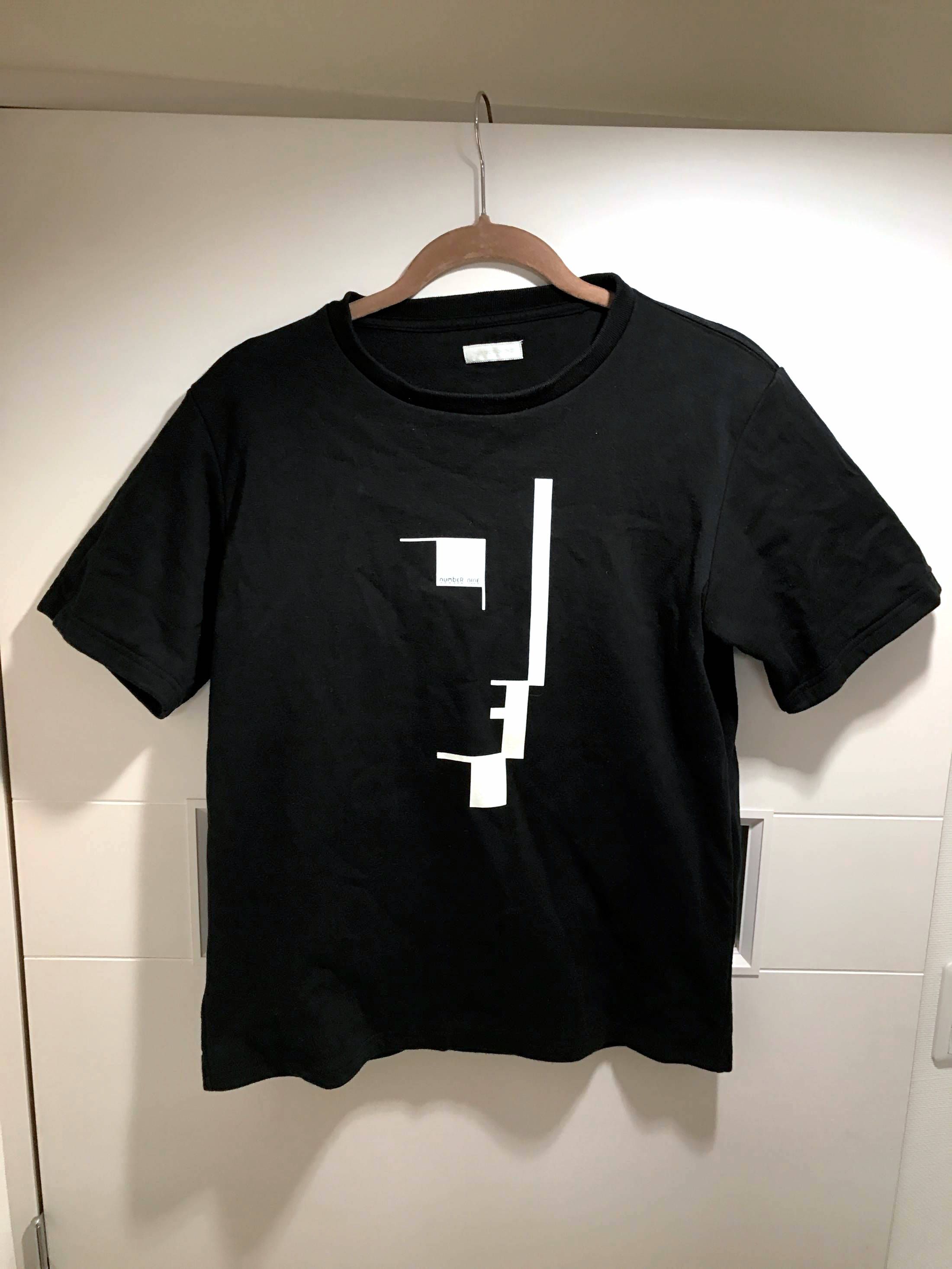 Pre-owned Number N Ine X Takahiromiyashita The Soloist Aw00 Archive Bauhaus Logo Short Sleeve Sweatshirt In Black