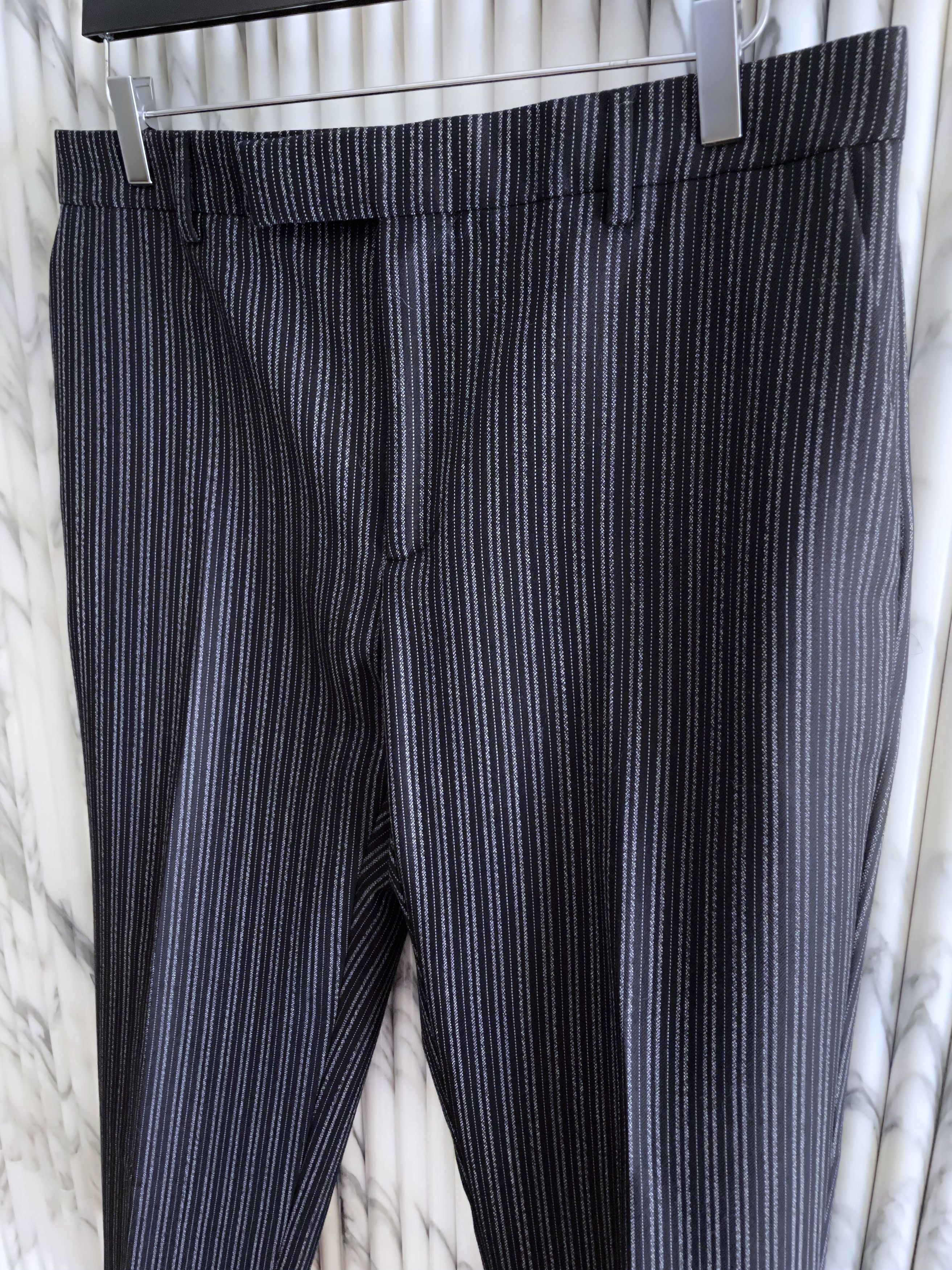 Celine × Hedi Slimane SS19 CLASSIC ENGLISH STRIPED WOOL TROUSERS Size 50S - 4 Thumbnail