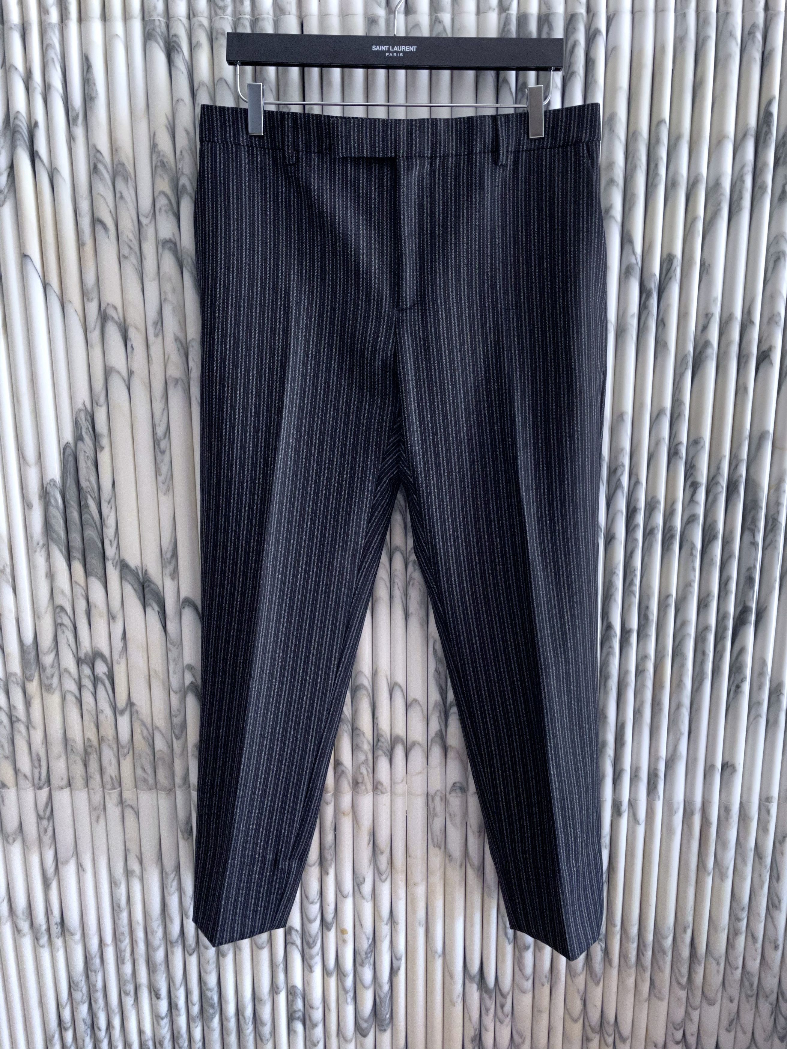 Celine × Hedi Slimane SS19 CLASSIC ENGLISH STRIPED WOOL TROUSERS Size 50S - 3 Thumbnail