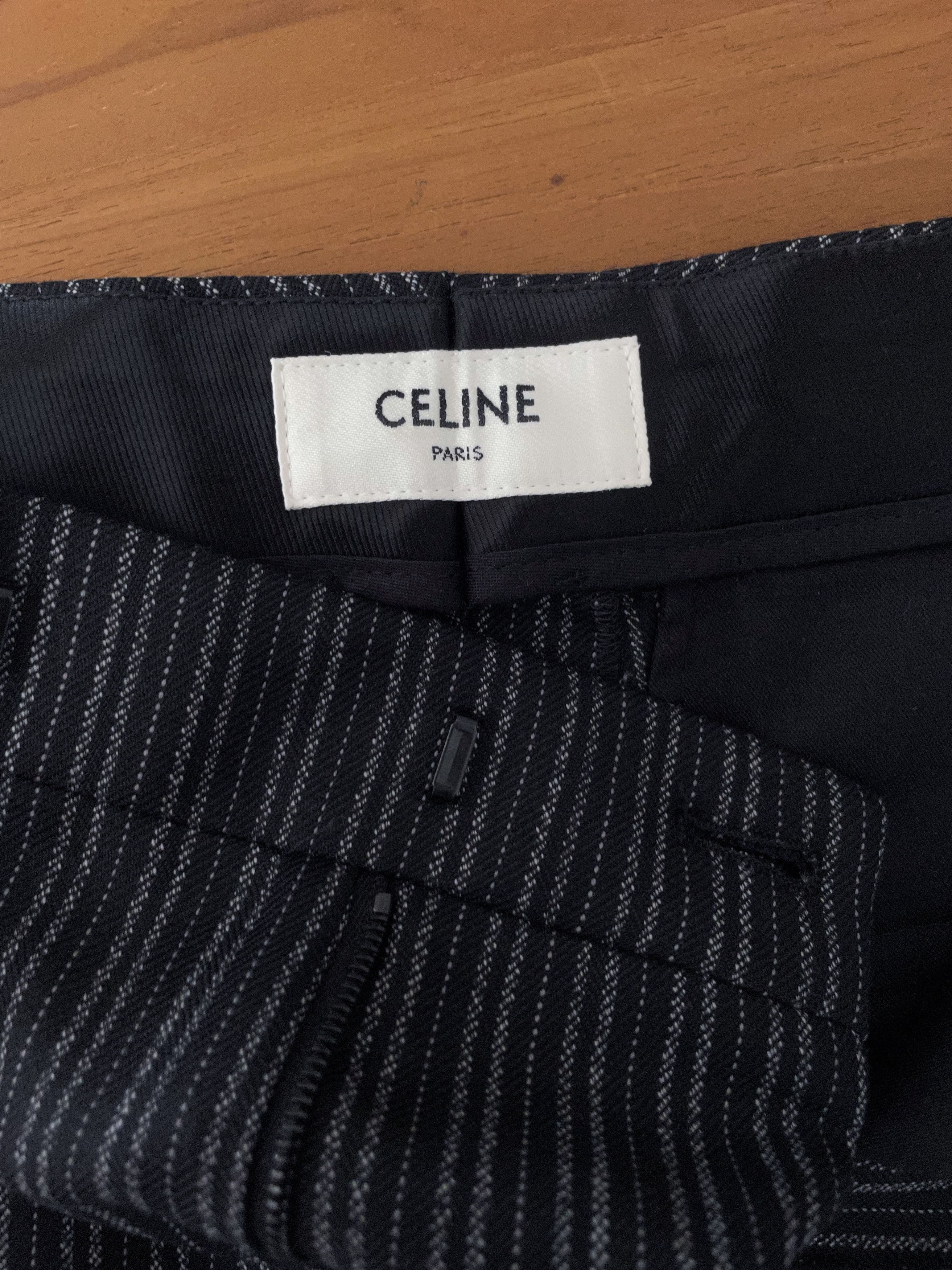 Celine × Hedi Slimane SS19 CLASSIC ENGLISH STRIPED WOOL TROUSERS Size 50S - 8 Thumbnail