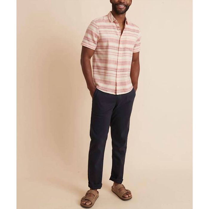 MARINE LAYER men's selvage shirt in warm ombre NEW - Shirts