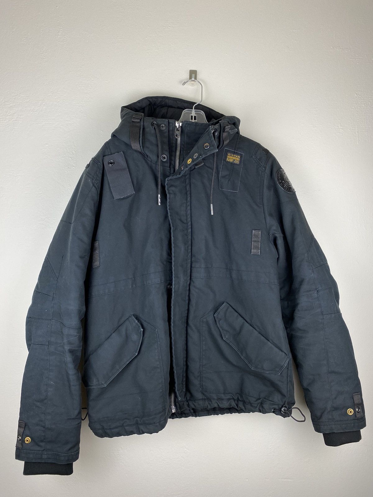 G-Star G Star Black Jacket Military Style Hooded “MFD Short Parka 