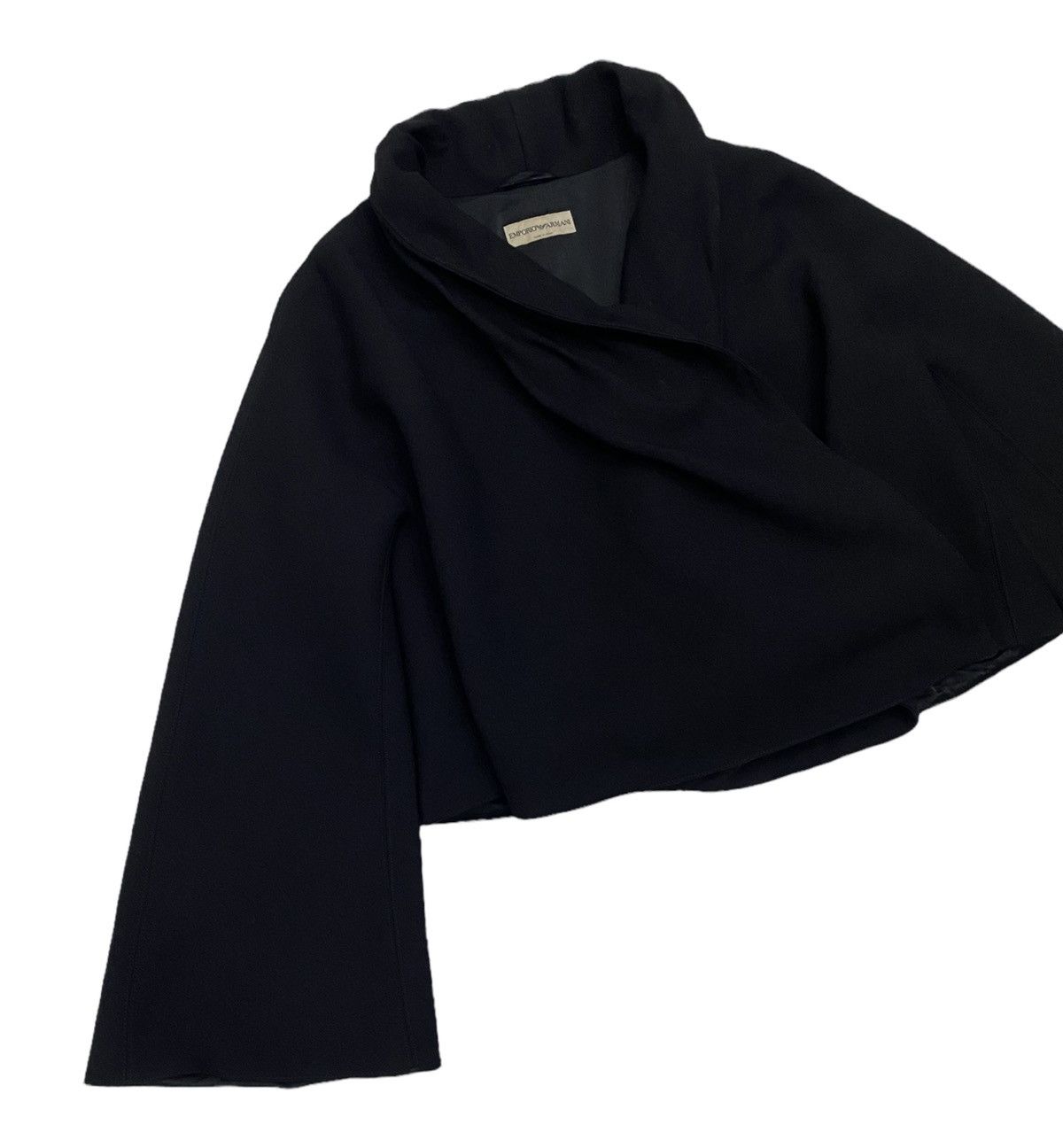 Emporio Armani × Giorgio Armani EMPORIO ARMANI CROPPED TWISTED COLLAR CROP JACKET Size US S / EU 44-46 / 1 - 1 Thumbnail