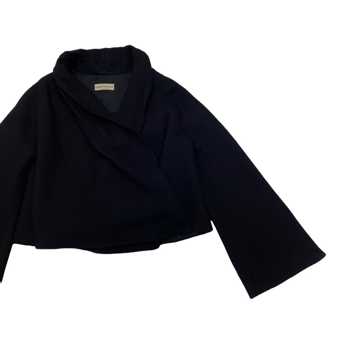 Emporio Armani × Giorgio Armani EMPORIO ARMANI CROPPED TWISTED COLLAR CROP JACKET Size US S / EU 44-46 / 1 - 13 Thumbnail
