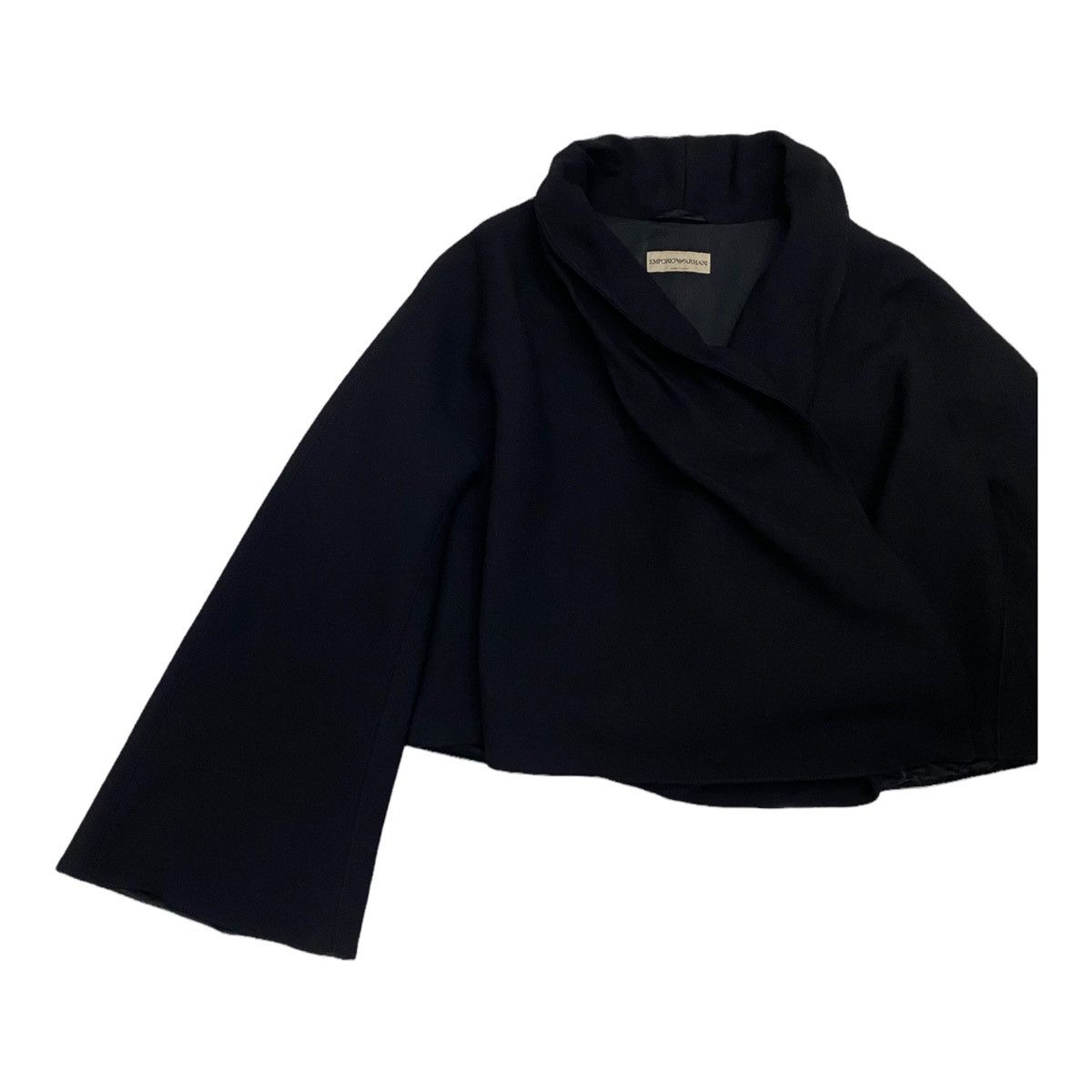 Emporio Armani × Giorgio Armani EMPORIO ARMANI CROPPED TWISTED COLLAR CROP JACKET Size US S / EU 44-46 / 1 - 11 Thumbnail