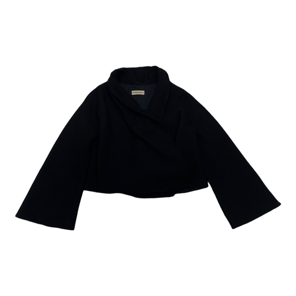 Emporio Armani × Giorgio Armani EMPORIO ARMANI CROPPED TWISTED COLLAR CROP JACKET Size US S / EU 44-46 / 1 - 12 Thumbnail