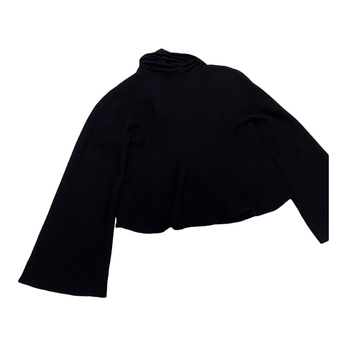 Emporio Armani × Giorgio Armani EMPORIO ARMANI CROPPED TWISTED COLLAR CROP JACKET Size US S / EU 44-46 / 1 - 10 Thumbnail