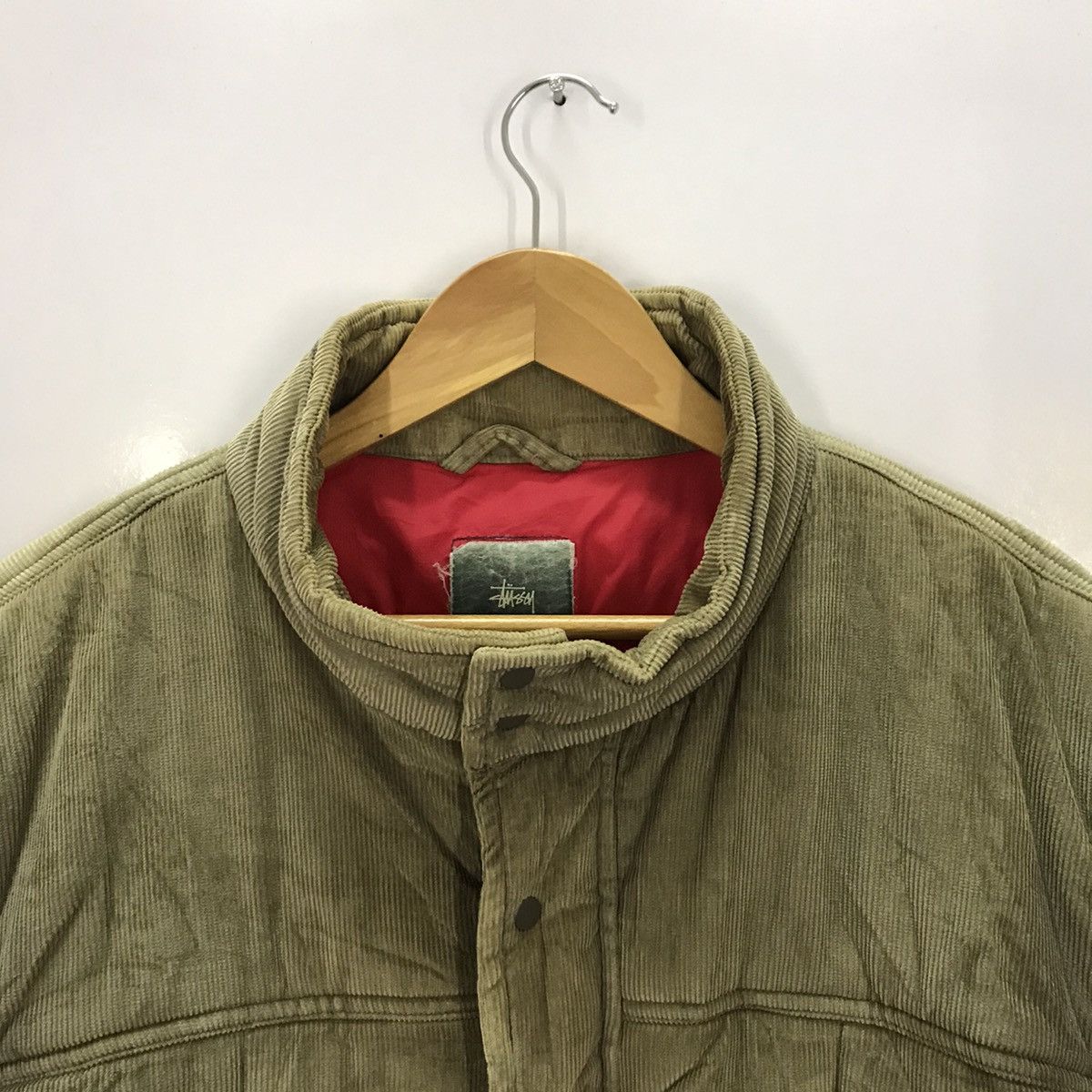 Stussy × Vintage Stussy Streetwear Puffer Corduroy khaki faded Jacket Size US L / EU 52-54 / 3 - 2 Thumbnail