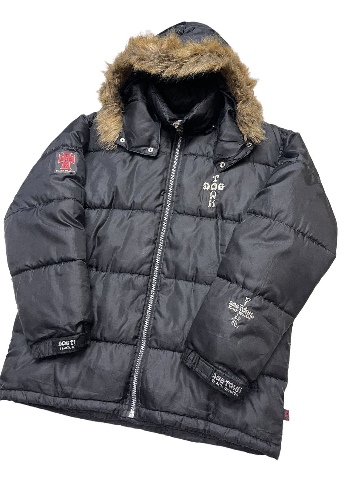 Dogtown Dogtown Black Dragon Hooded Puffer Down Jacket Size US L / EU 52-54 / 3 - 6 Thumbnail