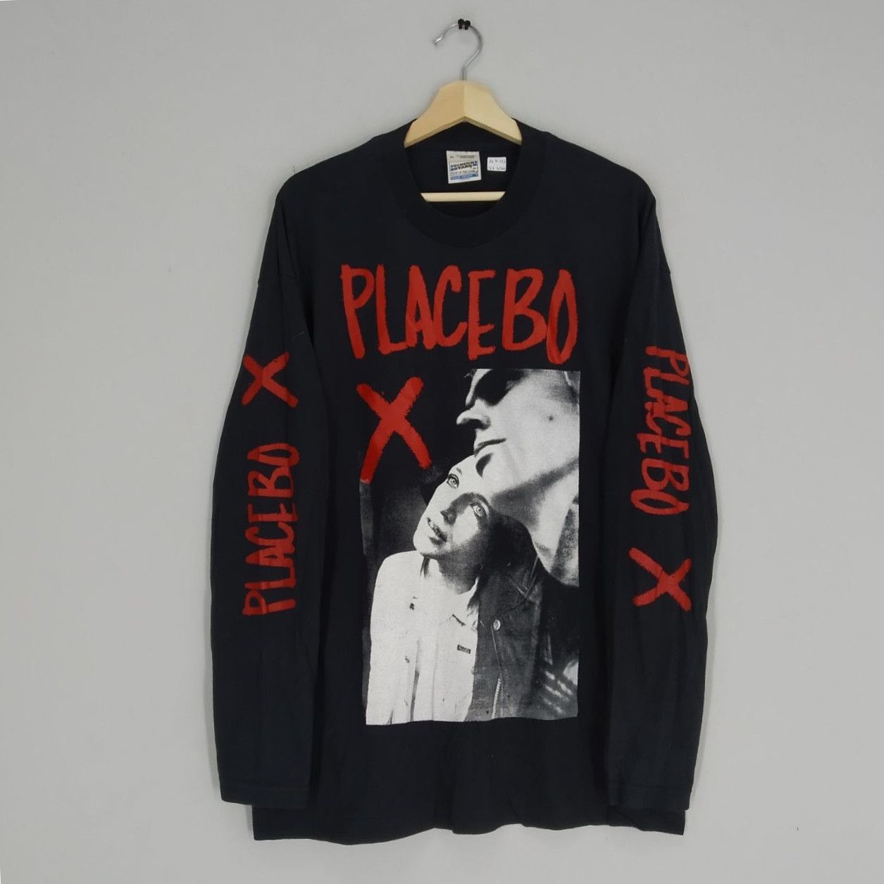 image of Band Tees x Tour Tee Vintage 90's Placebo Alternative Rock Band Punk Rock in Black, Men's (Size XL)