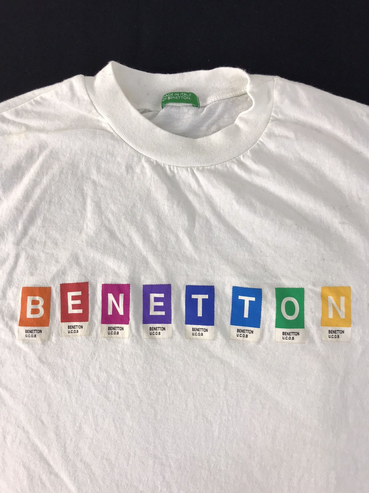 Benetton 90s The Color Of Benetton UCOB Made In Italy Tee K1206j Size US S / EU 44-46 / 1 - 4 Thumbnail