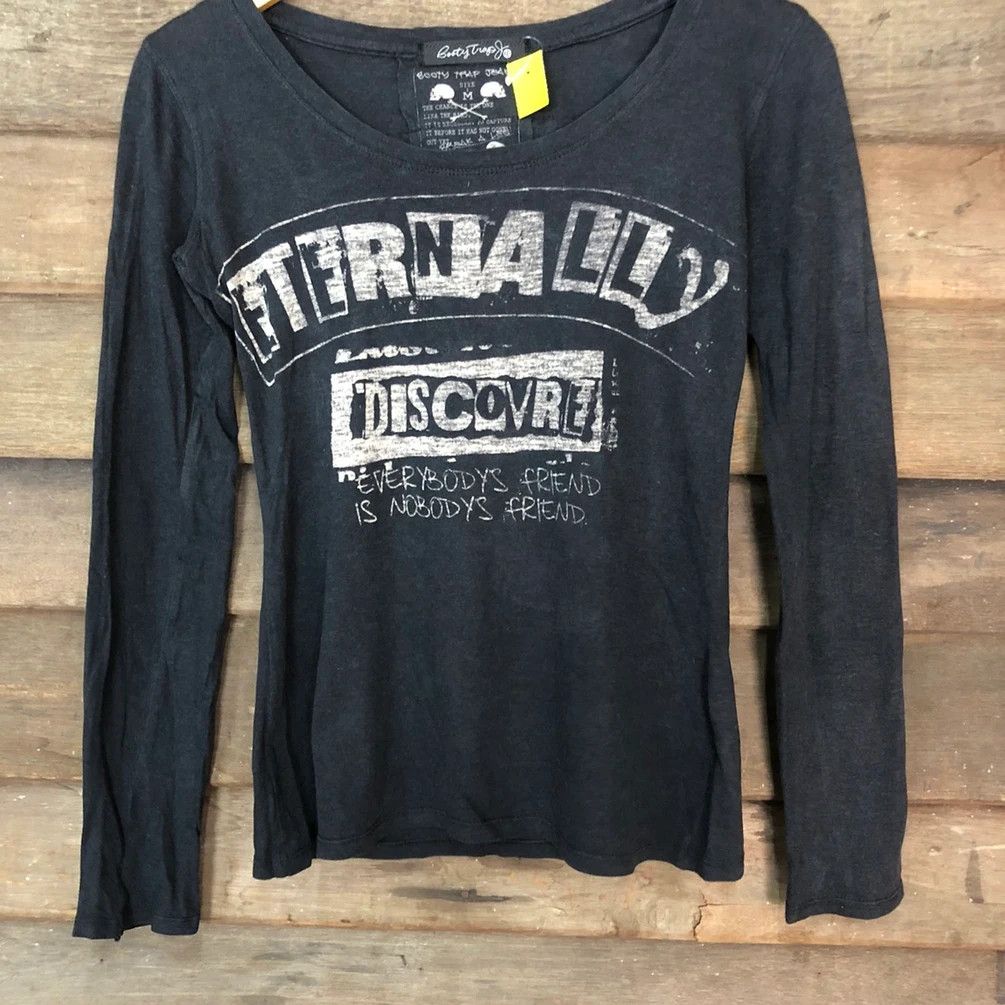 Japanese Brand Skull Booty Trap Black Long Sleeve shirt #3761DL Size S / US 4 / IT 40 - 7 Thumbnail